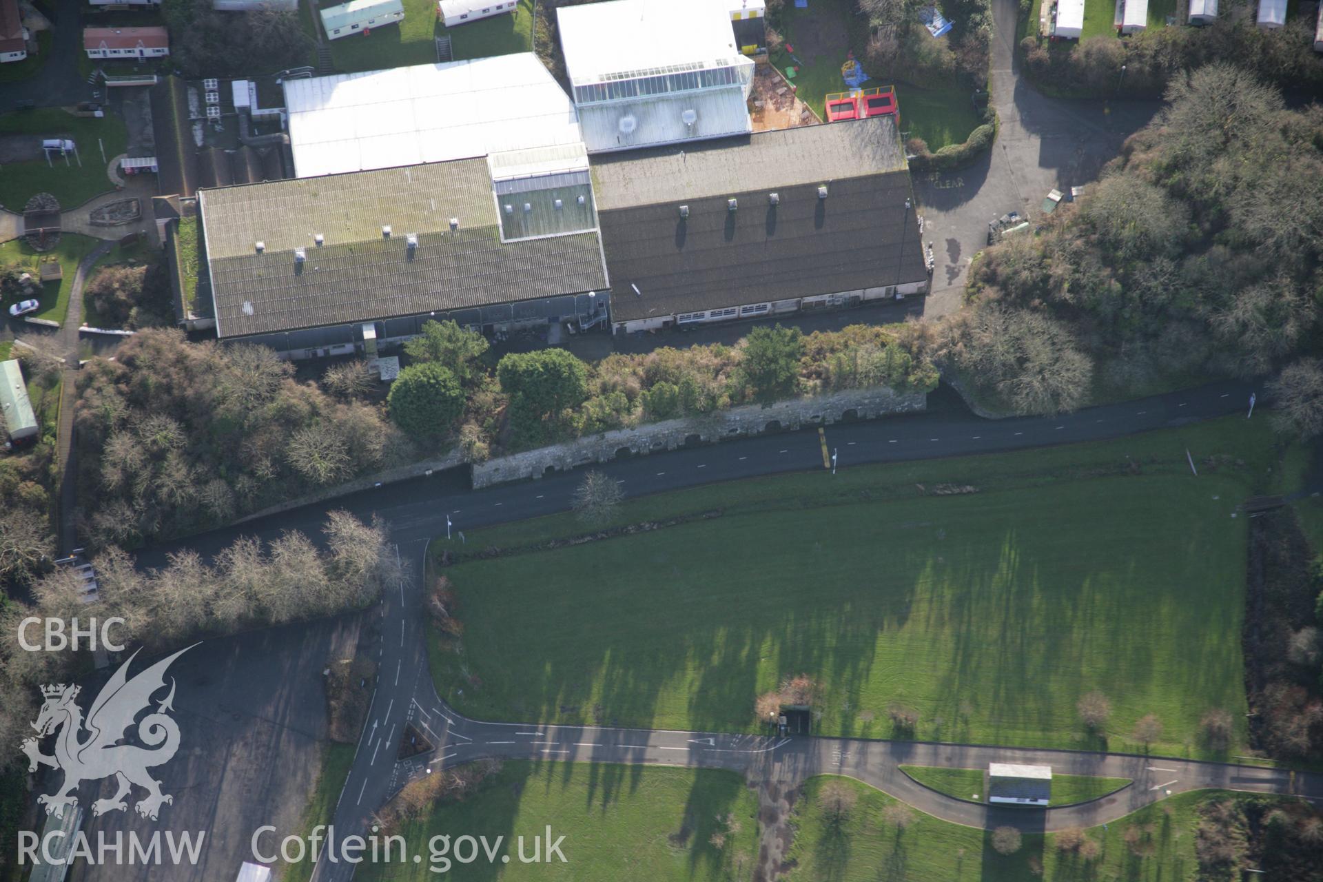 RCAHMW colour oblique aerial photograph of Blackrock Quarry Limekilns from the north. Taken on 11 January 2006 by Toby Driver.