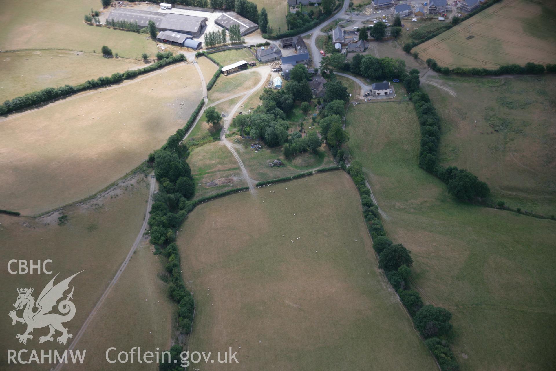 RCAHMW colour oblique aerial photograph of Dunn's Lane Motte. Taken on 27 July 2006 by Toby Driver.