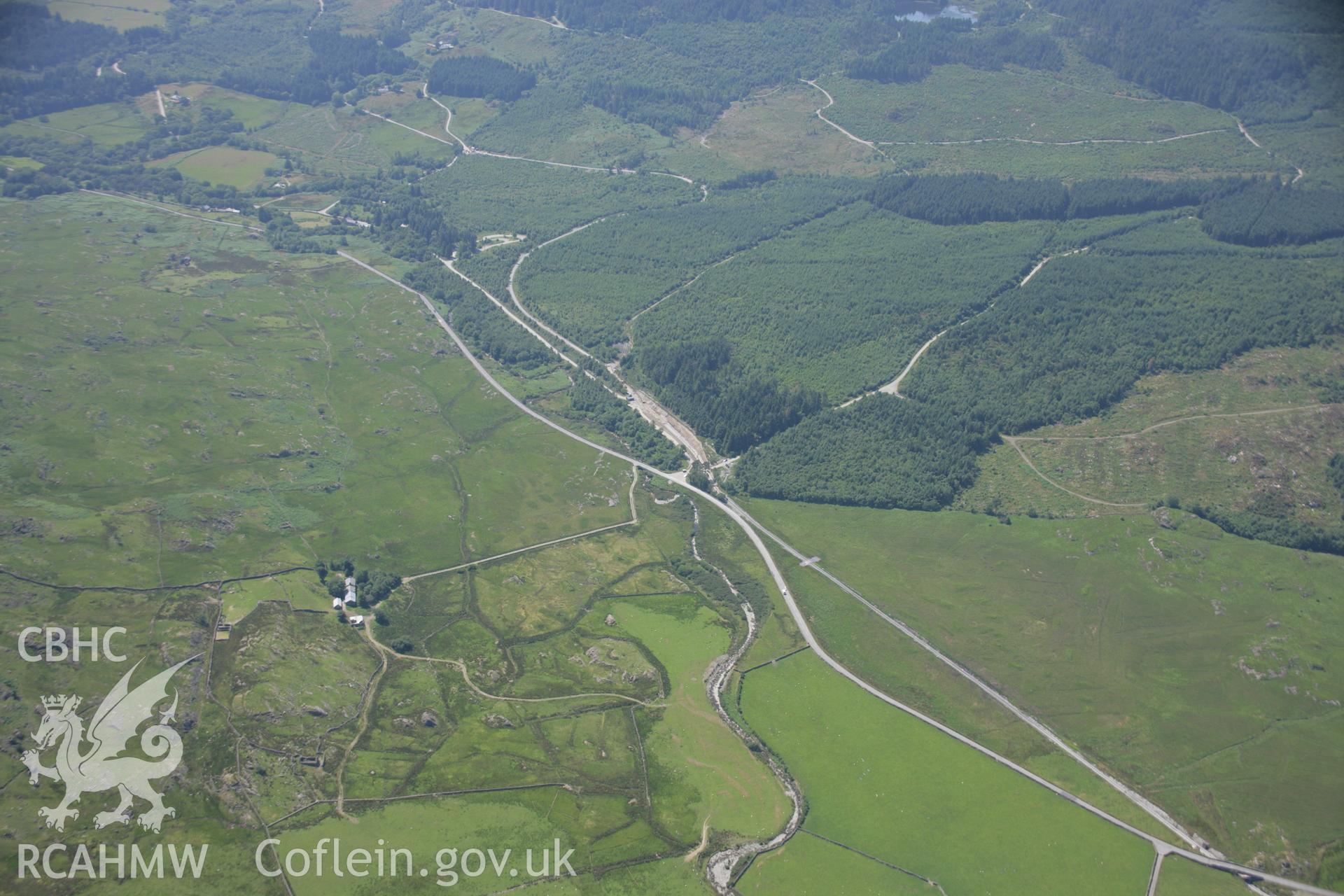 RCAHMW colour oblique aerial photograph of Welsh Highland Railway and surrounding landscape Taken on 18 July 2006 by Toby Driver.