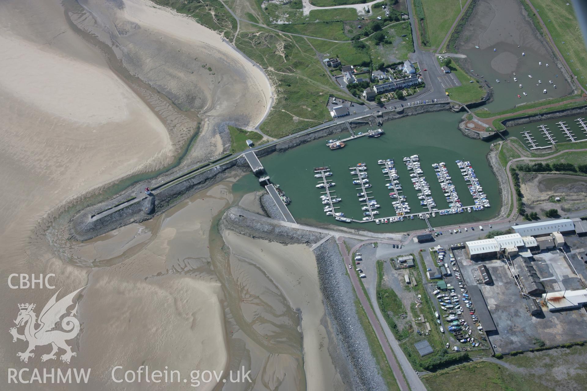 RCAHMW colour oblique aerial photograph of Burry Port Docks. Taken on 11 July 2006 by Toby Driver.