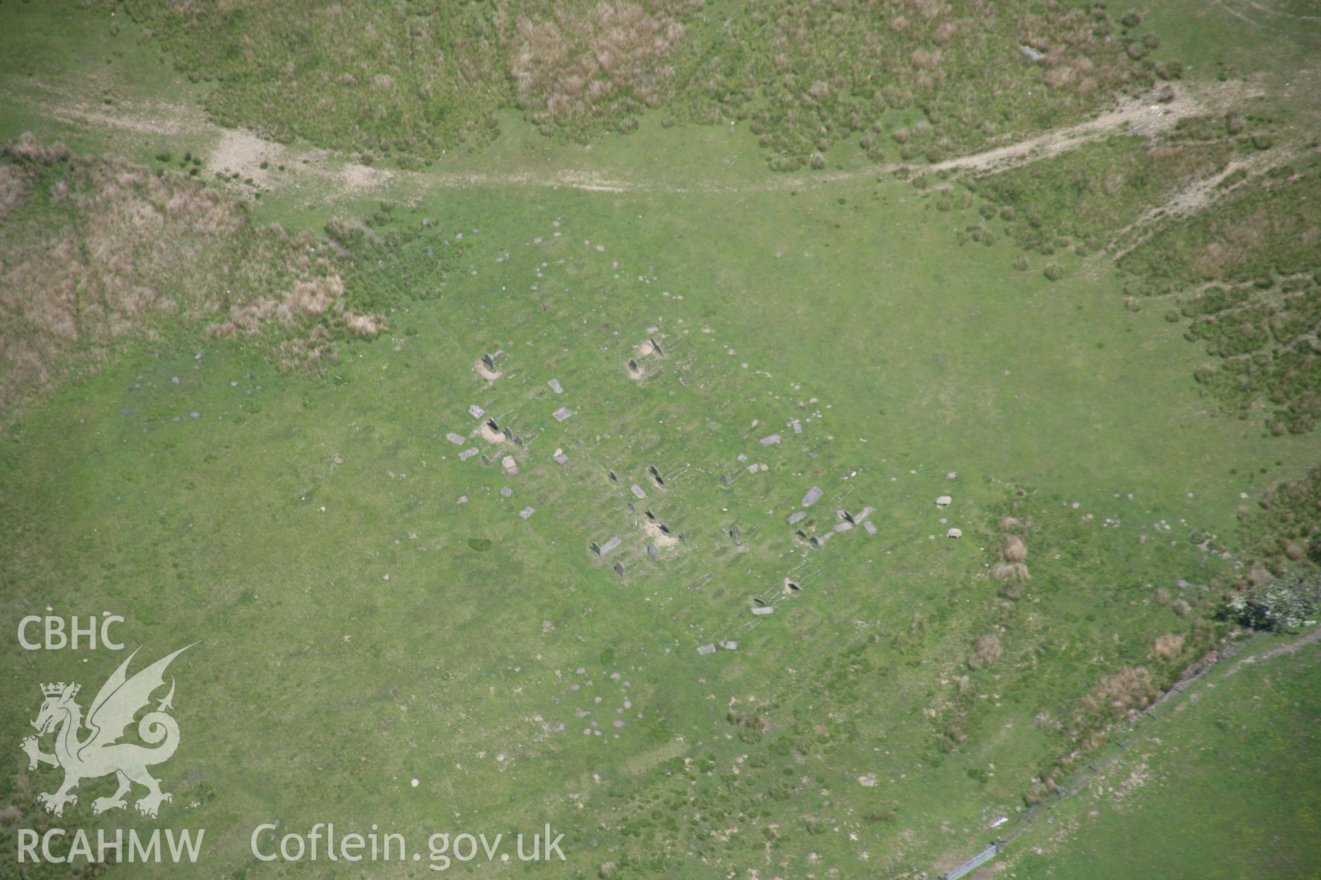 RCAHMW colour oblique aerial photograph of Tredegar Ironworks Cholera Cemetery from the south-east. Taken on 09 June 2006 by Toby Driver.