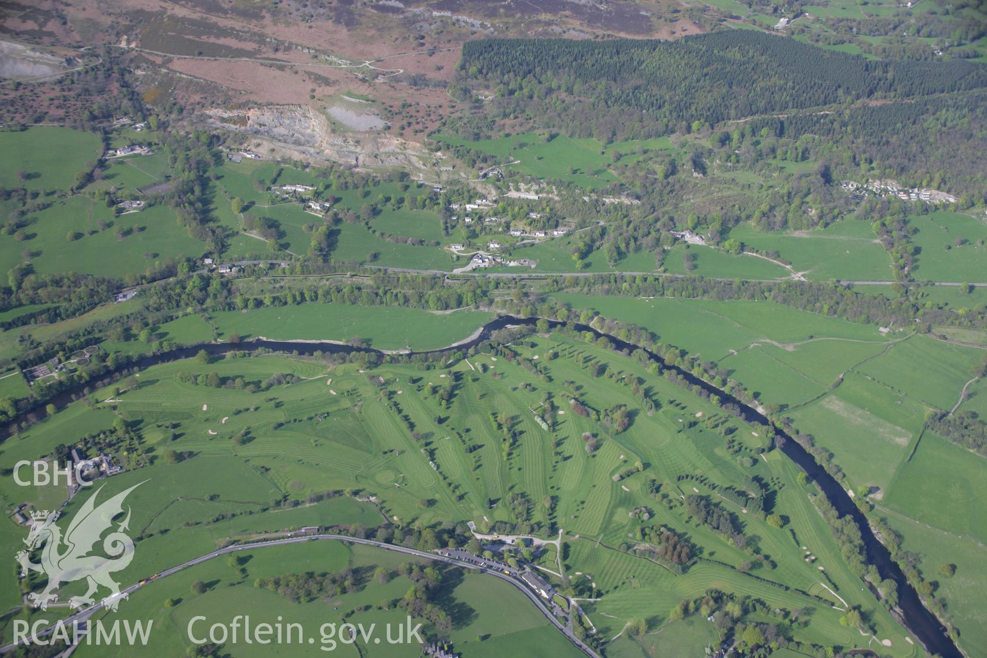 RCAHMW digital colour oblique photograph of Llangollen golf course viewed from the south. Taken on 05/05/2006 by T.G. Driver.