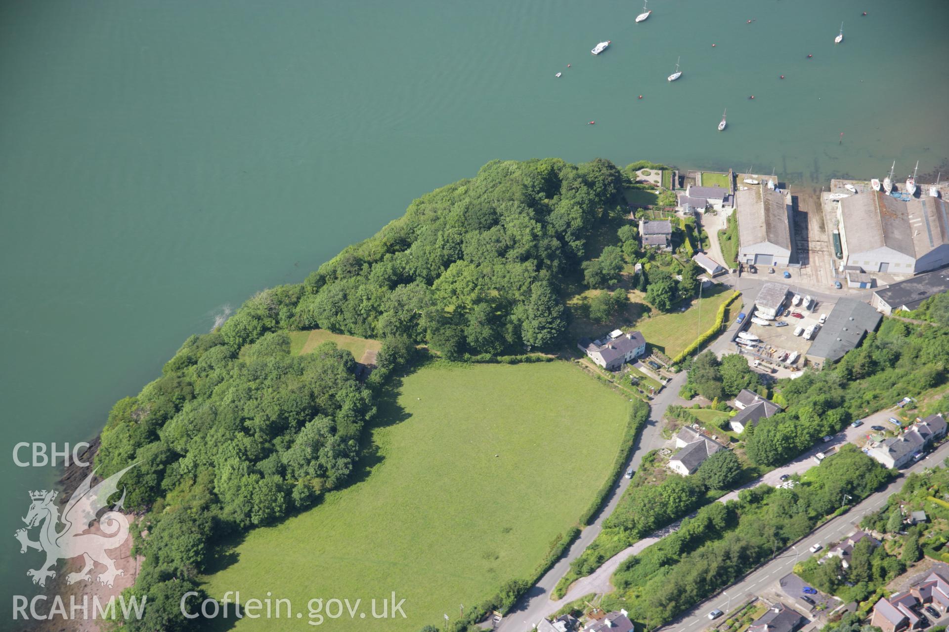 RCAHMW colour oblique aerial photograph of Dinas Camp viewed from the south-east. Taken on 14 June 2006 by Toby Driver.