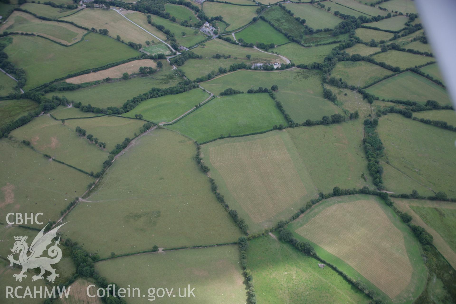 RCAHMW colour oblique aerial photograph of Nantmel Marching Camp. Taken on 27 July 2006 by Toby Driver.