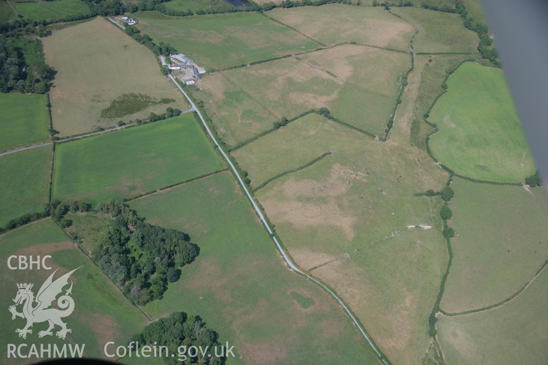 RCAHMW colour oblique aerial photograph of Penarth Fawr ring ditch. Taken on 25 July 2006 by Toby Driver.