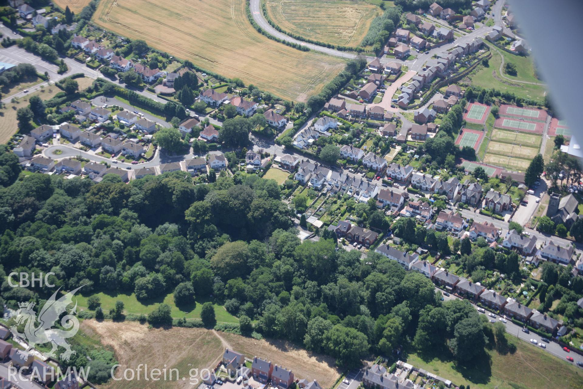 RCAHMW colour oblique aerial photograph of Radyr Woods Burnt Mound. Taken on 24 July 2006 by Toby Driver.