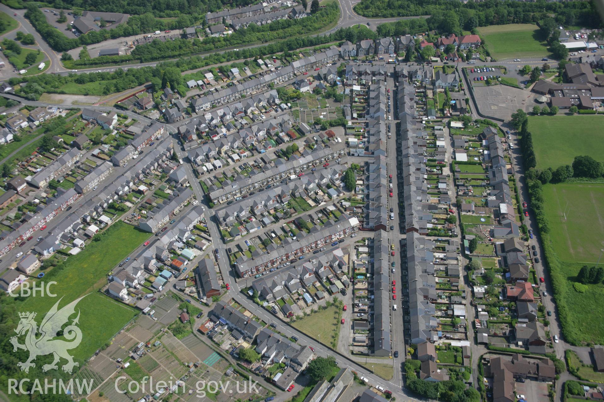 RCAHMW colour oblique aerial photograph of Pontypool showing housing at Wainfelin from the south-west. Taken on 09 June 2006 by Toby Driver.