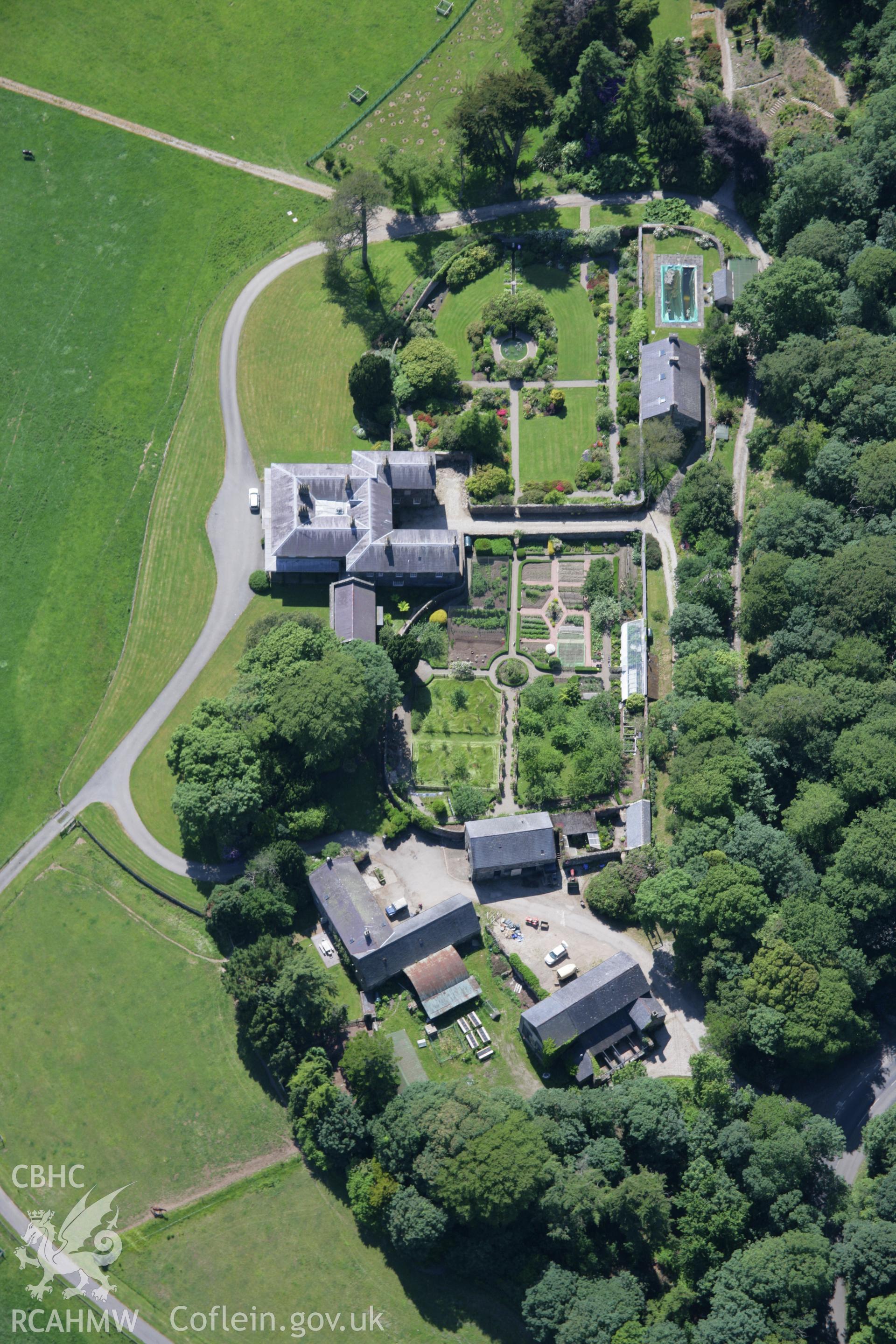 RCAHMW colour oblique aerial photograph of Nanhoron, Botwnnog, viewed from the east. Taken on 14 June 2006 by Toby Driver.