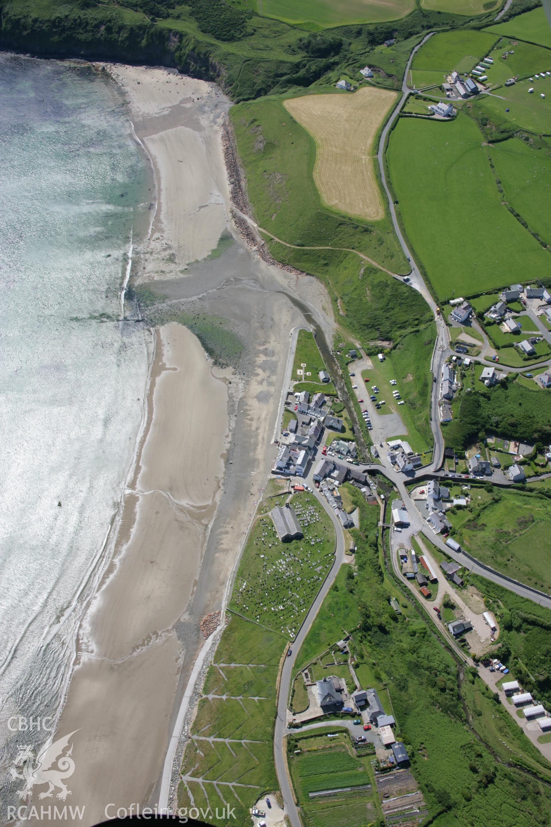 RCAHMW colour oblique aerial photograph of Aberdaron from the east. Taken on 14 June 2006 by Toby Driver.