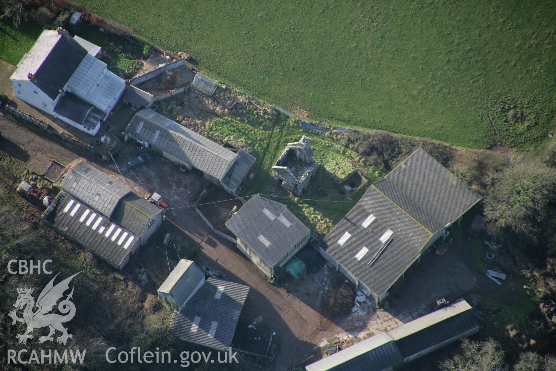 RCAHMW colour oblique aerial photograph of Carswell House, St Florence from the north-east. Taken on 11 January 2006 by Toby Driver.