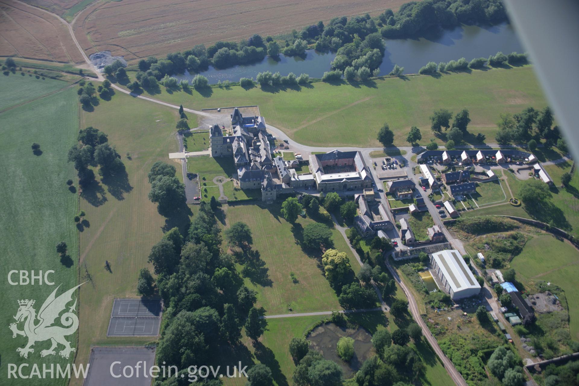 RCAHMW colour oblique aerial photograph of Wynnstay Park Mansion, Ruabon. Taken on 17 July 2006 by Toby Driver.