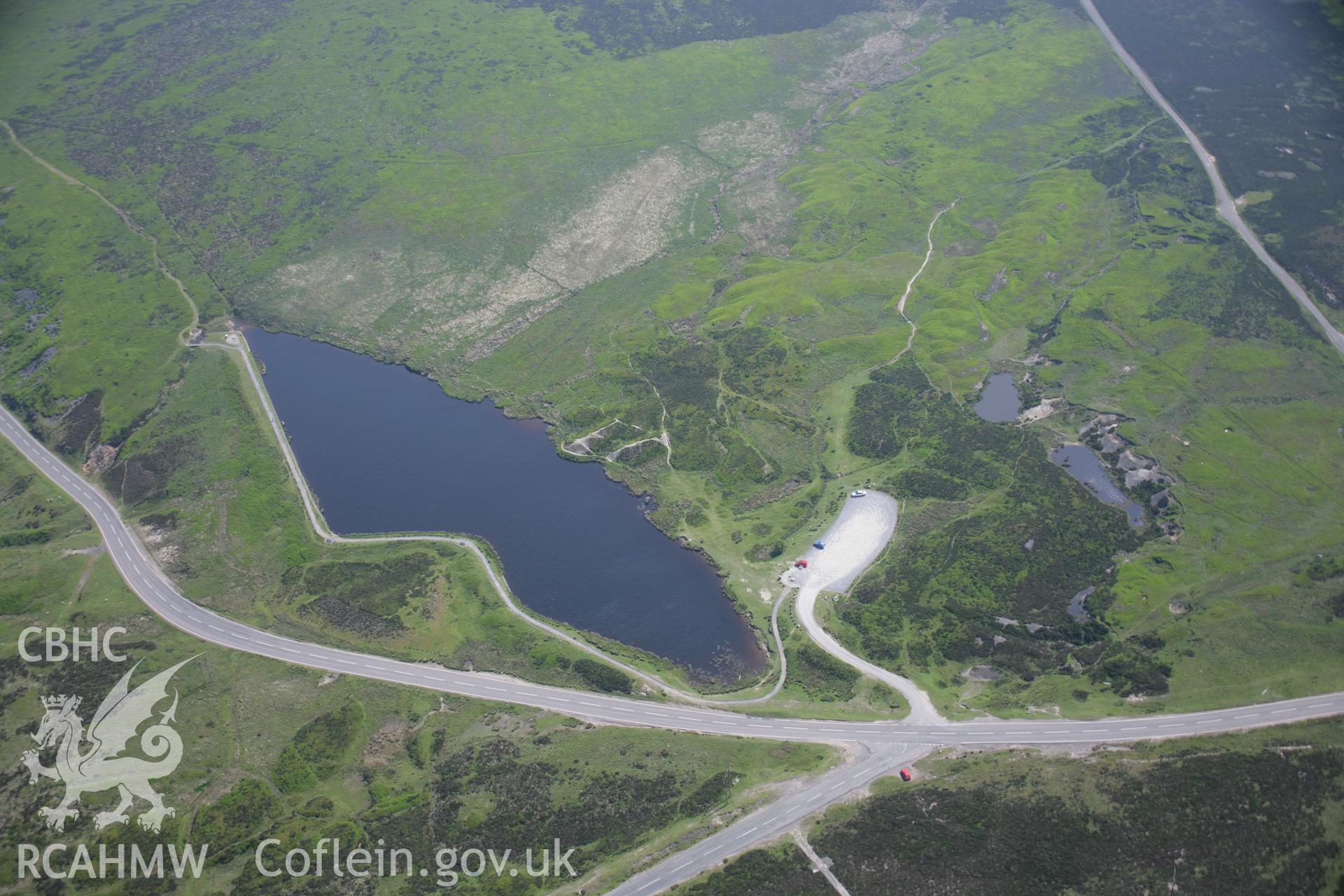 RCAHMW colour oblique aerial photograph of Keeper's Pond, Blaenavon, viewed from the west. Taken on 09 June 2006 by Toby Driver.