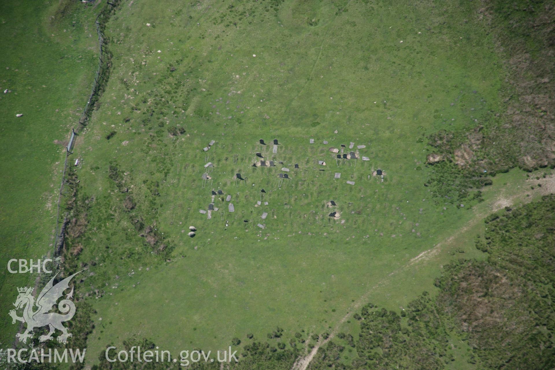 RCAHMW colour oblique aerial photograph of Tredegar Ironworks Cholera Cemetery from the north-east. Taken on 09 June 2006 by Toby Driver.