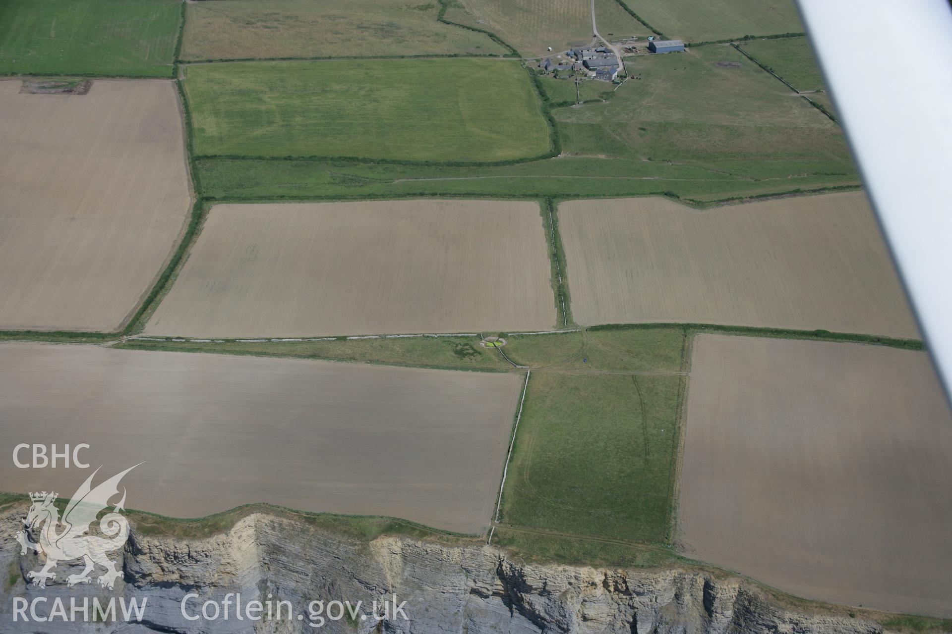 RCAHMW colour oblique aerial photograph of Nash Point Barrow III. Taken on 24 July 2006 by Toby Driver.