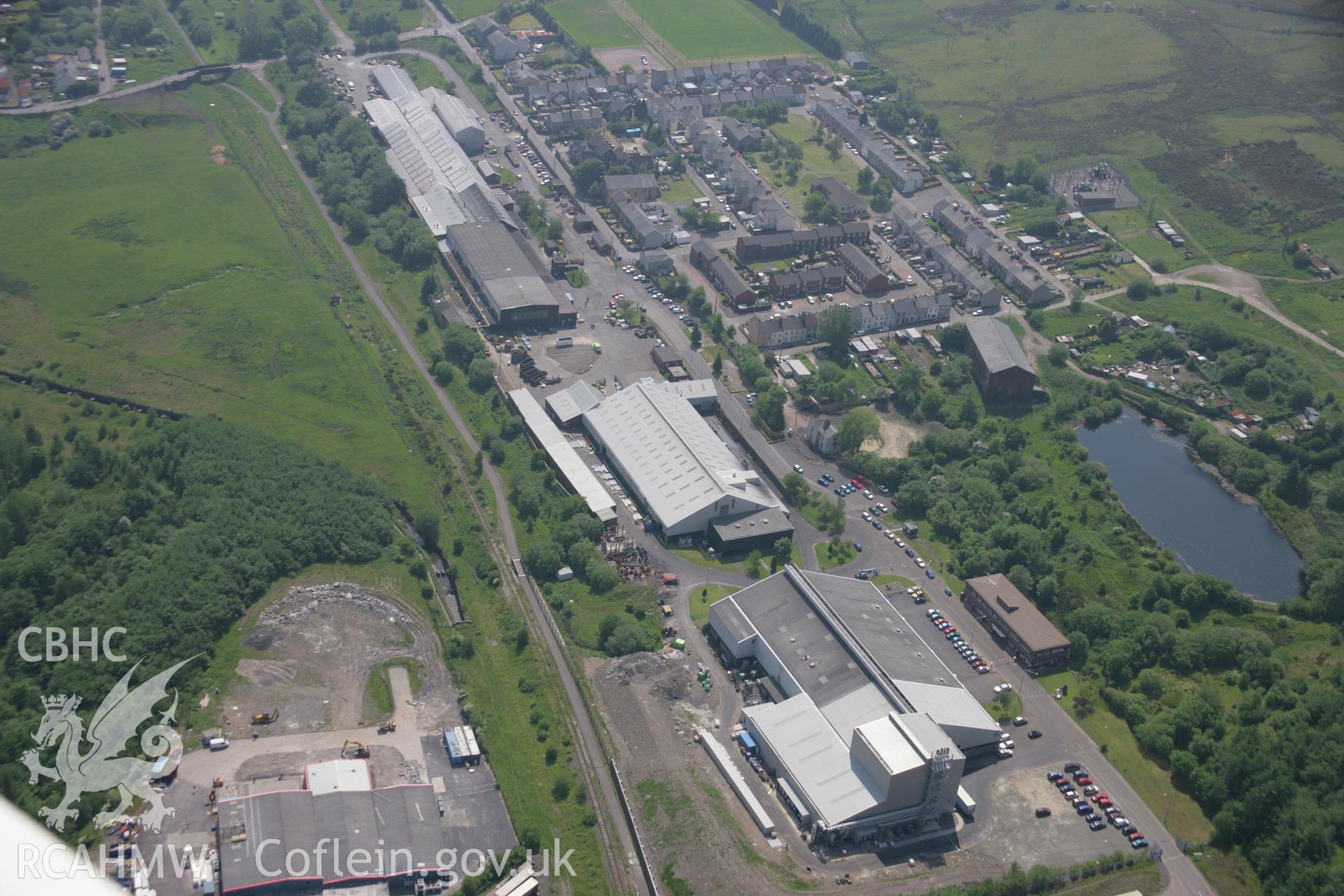 RCAHMW colour oblique aerial photograph of Forgeside, Blaenavon, from the north-west. Taken on 09 June 2006 by Toby Driver.