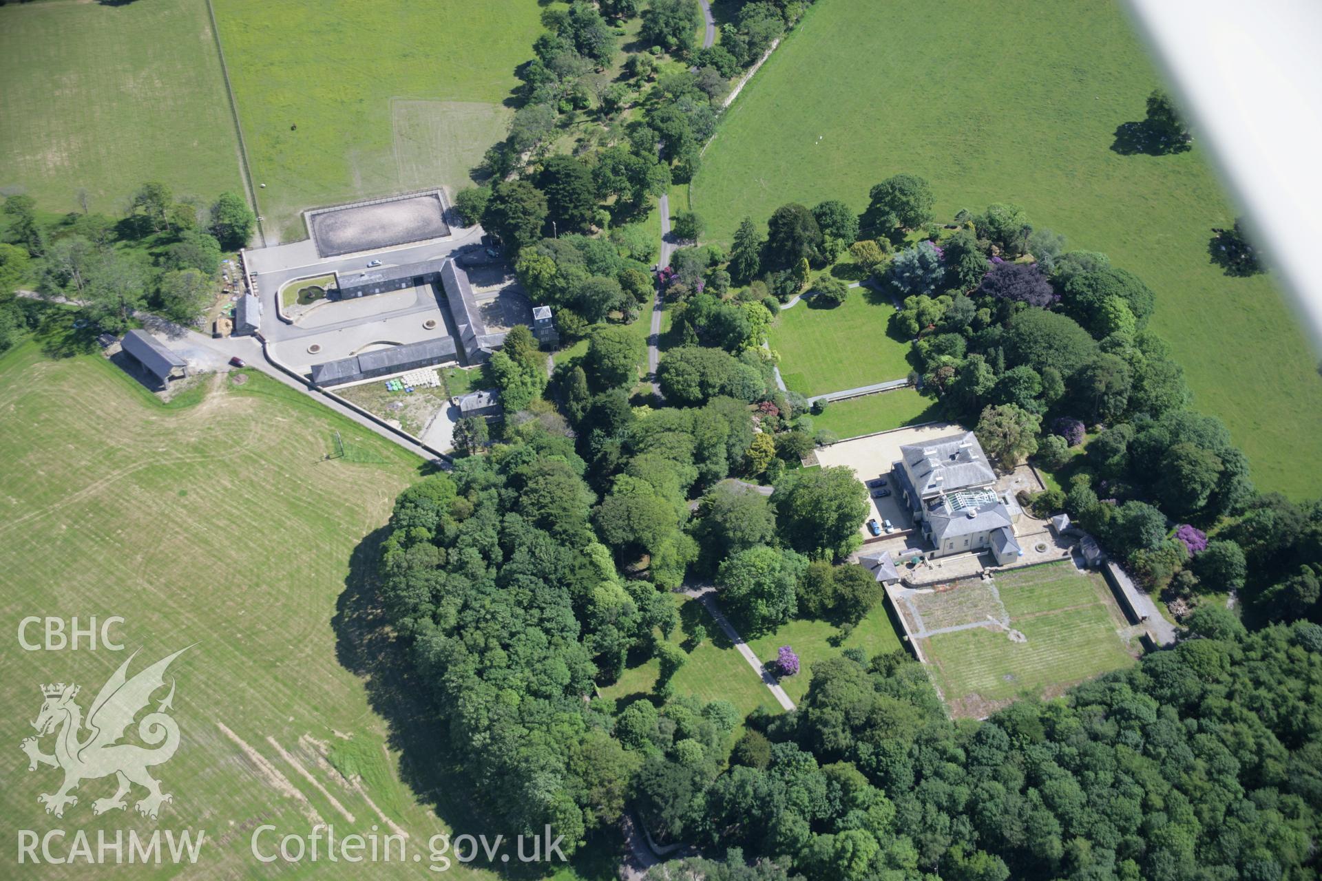 RCAHMW colour oblique aerial photograph of Broome or Broom Hall from the north-west. Taken on 14 June 2006 by Toby Driver.