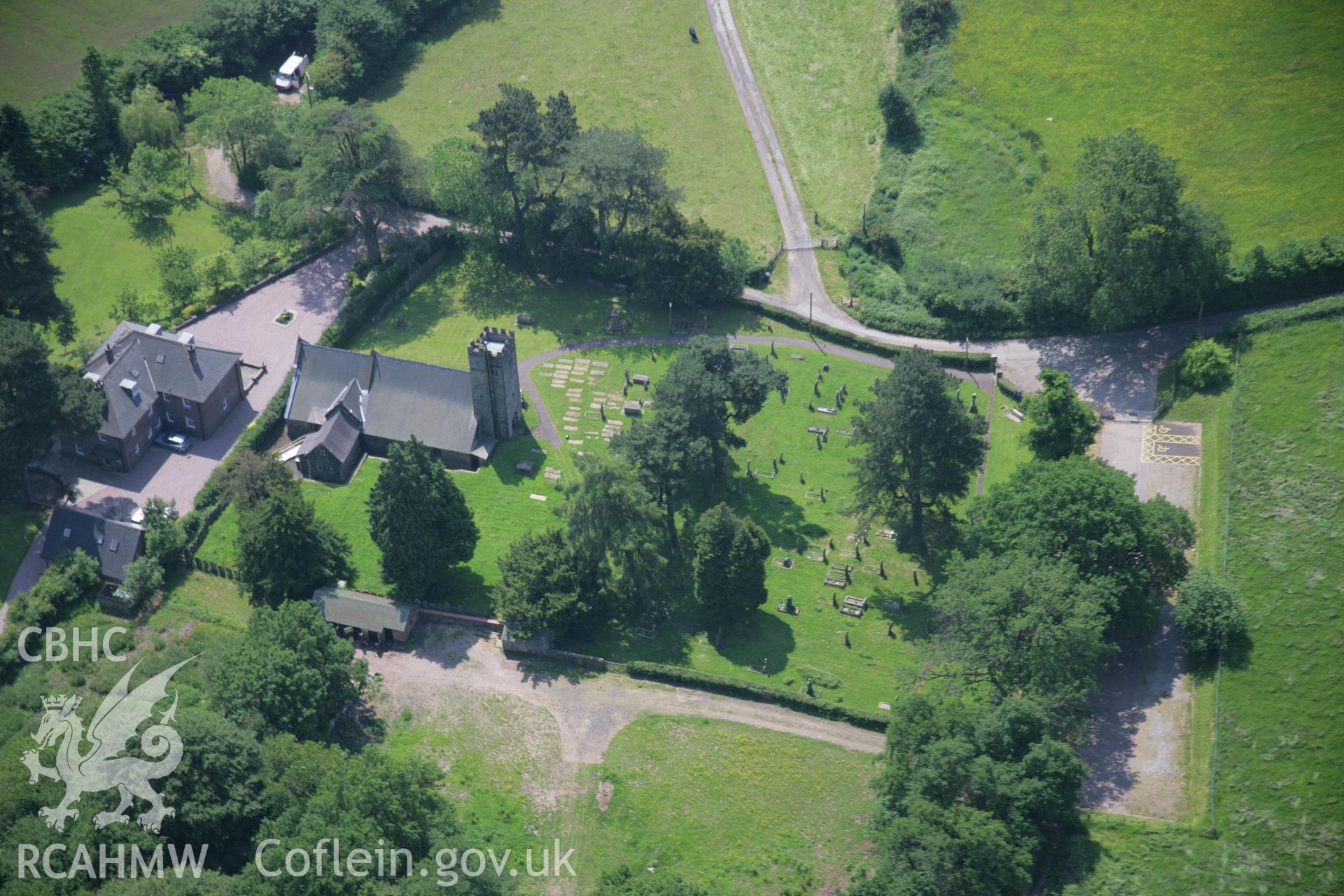 RCAHMW colour oblique aerial photograph of St Mary, Panteg, from the north. Taken on 09 June 2006 by Toby Driver.