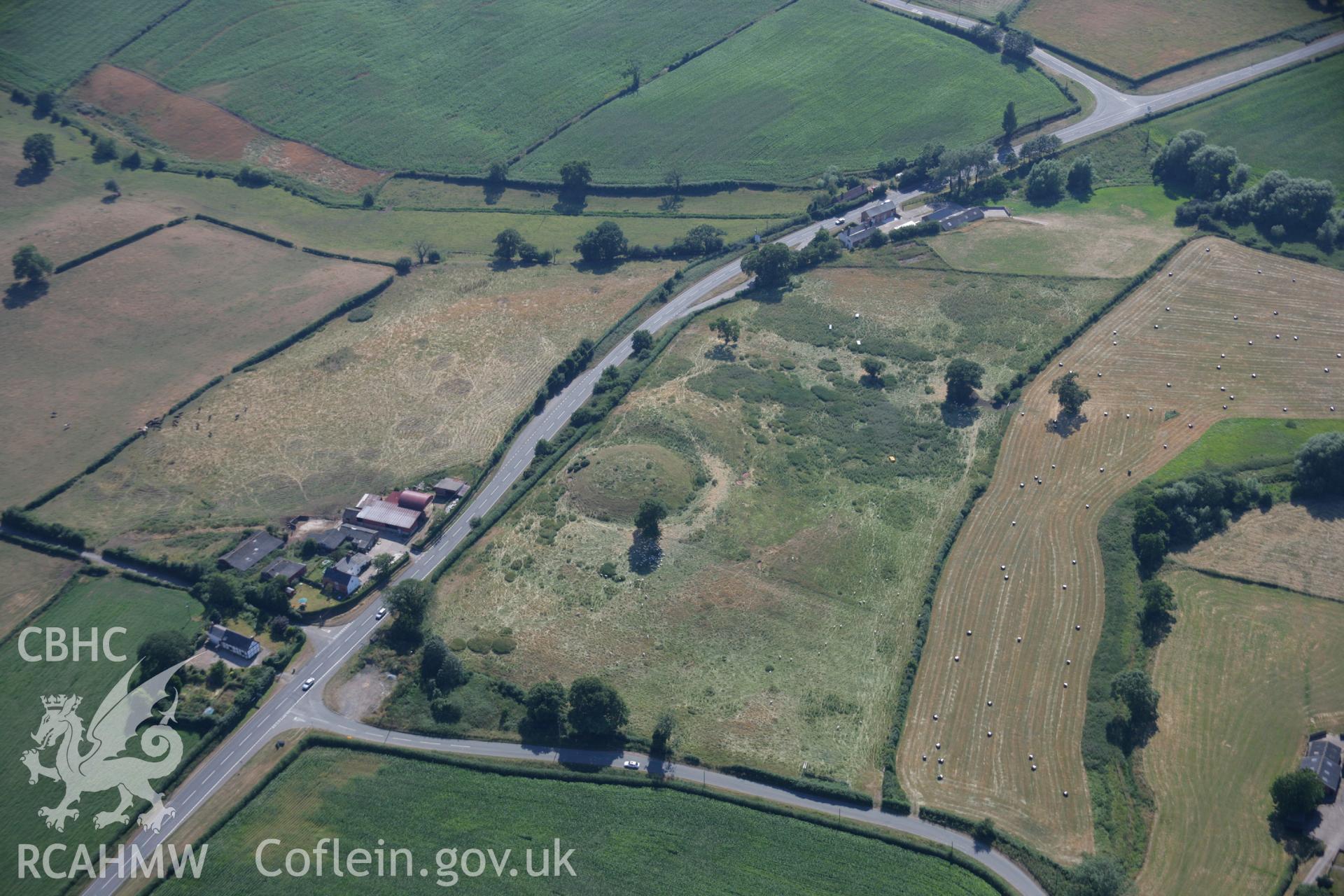 RCAHMW colour oblique aerial photograph of Mount Cop Castle. Taken on 17 July 2006 by Toby Driver.