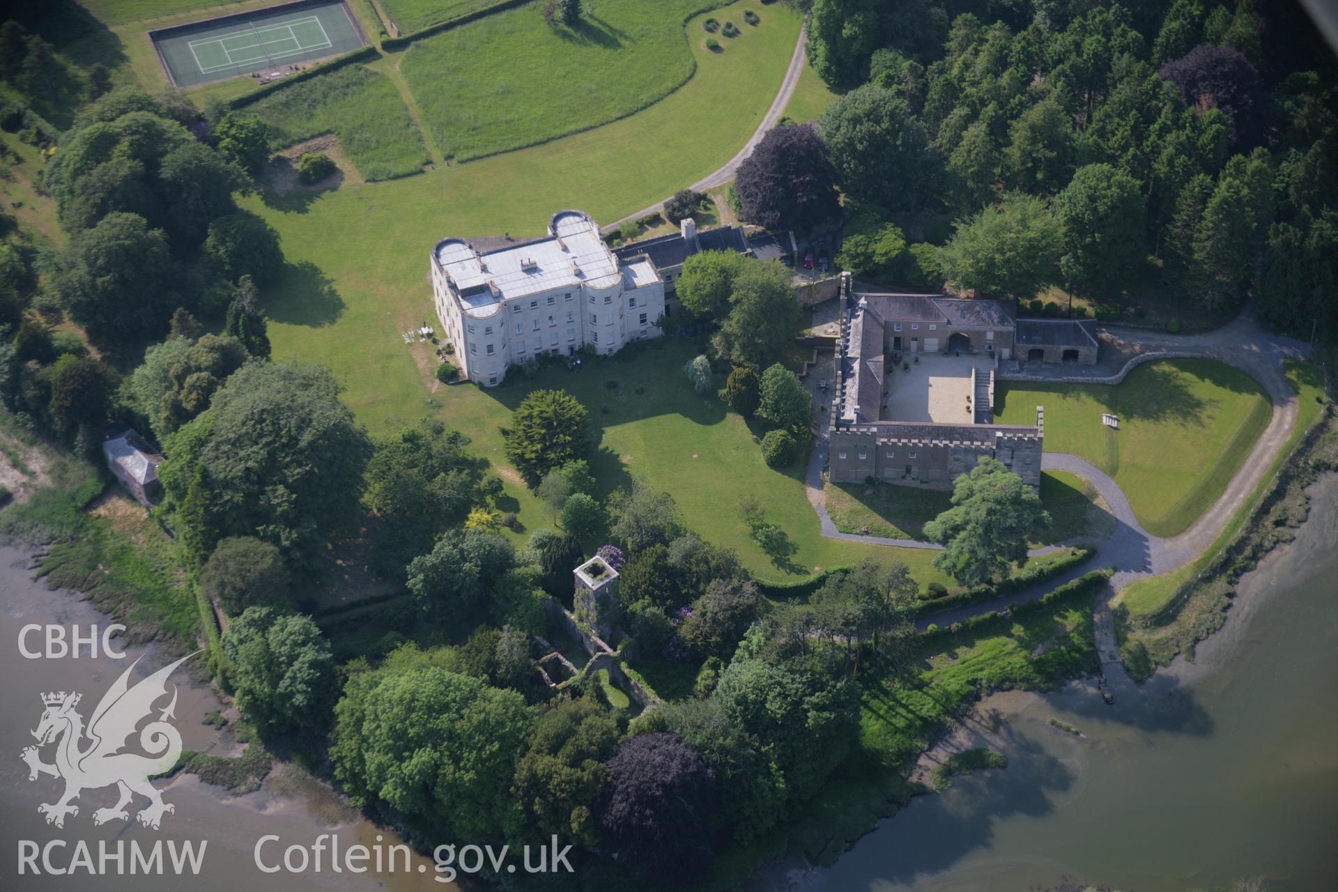 RCAHMW colour oblique aerial photograph of Slebech Park Garden from the south-east. Taken on 08 June 2006 by Toby Driver.