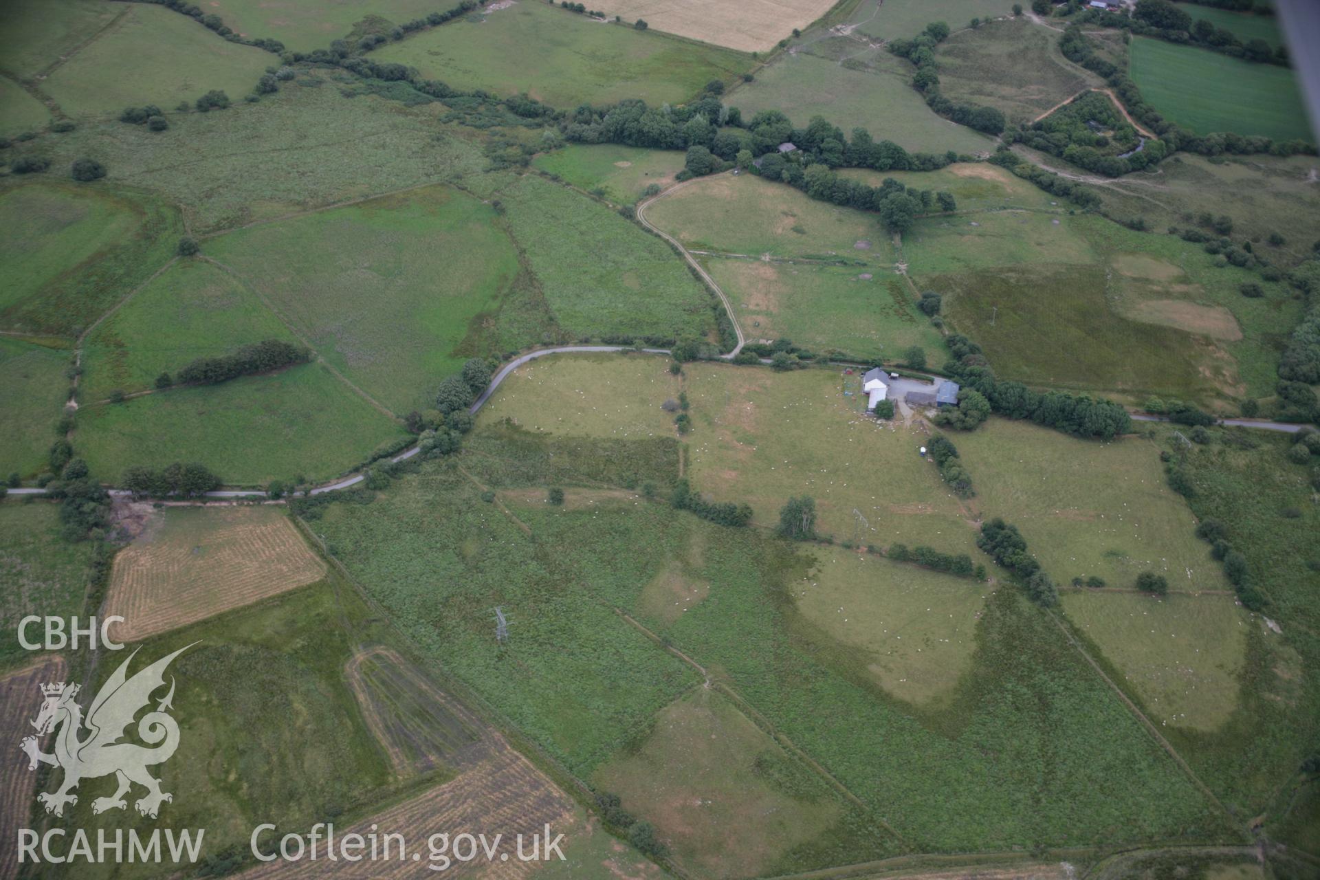 RCAHMW colour oblique aerial photograph of Sarn Helen Roman Road section at Rhyd Fudr. Taken on 27 July 2006 by Toby Driver.