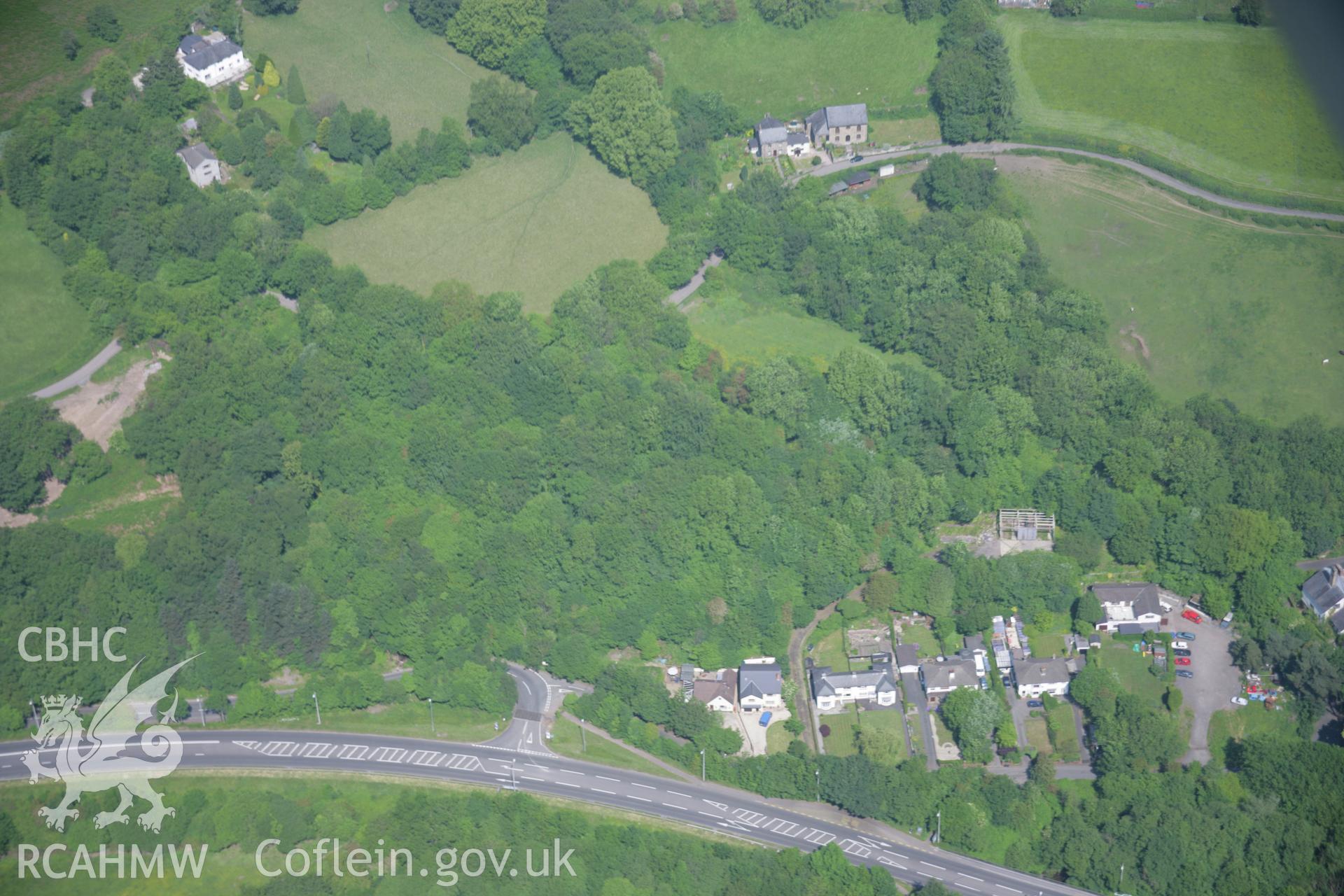 RCAHMW colour oblique aerial photograph of Llanelly Blast Furnace, near Clydach House, Llanelly, viewed from the south-east. Taken on 09 June 2006 by Toby Driver.