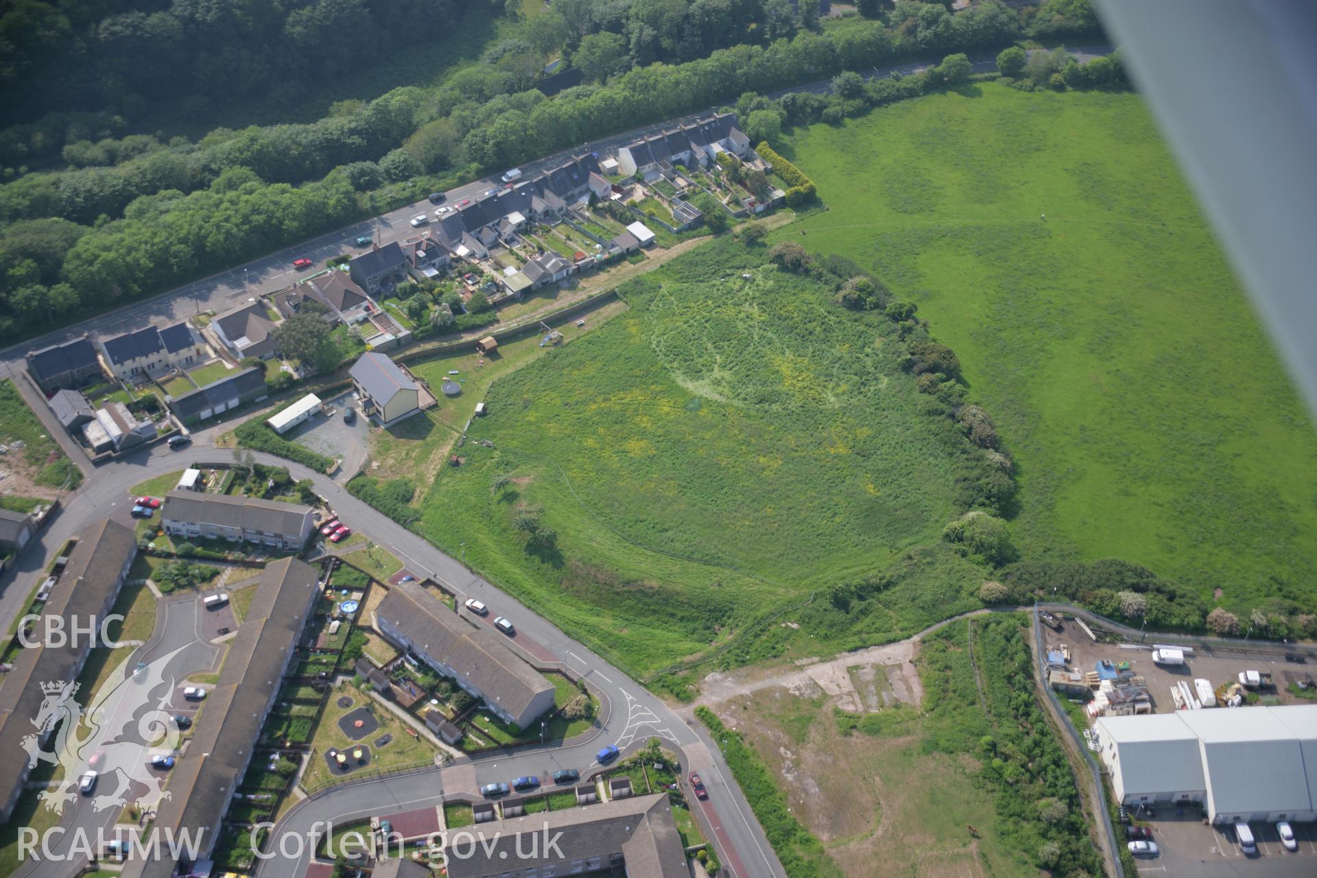 RCAHMW colour oblique aerial photograph of Priory Rath, Milford, from the east. Taken on 08 June 2006 by Toby Driver.