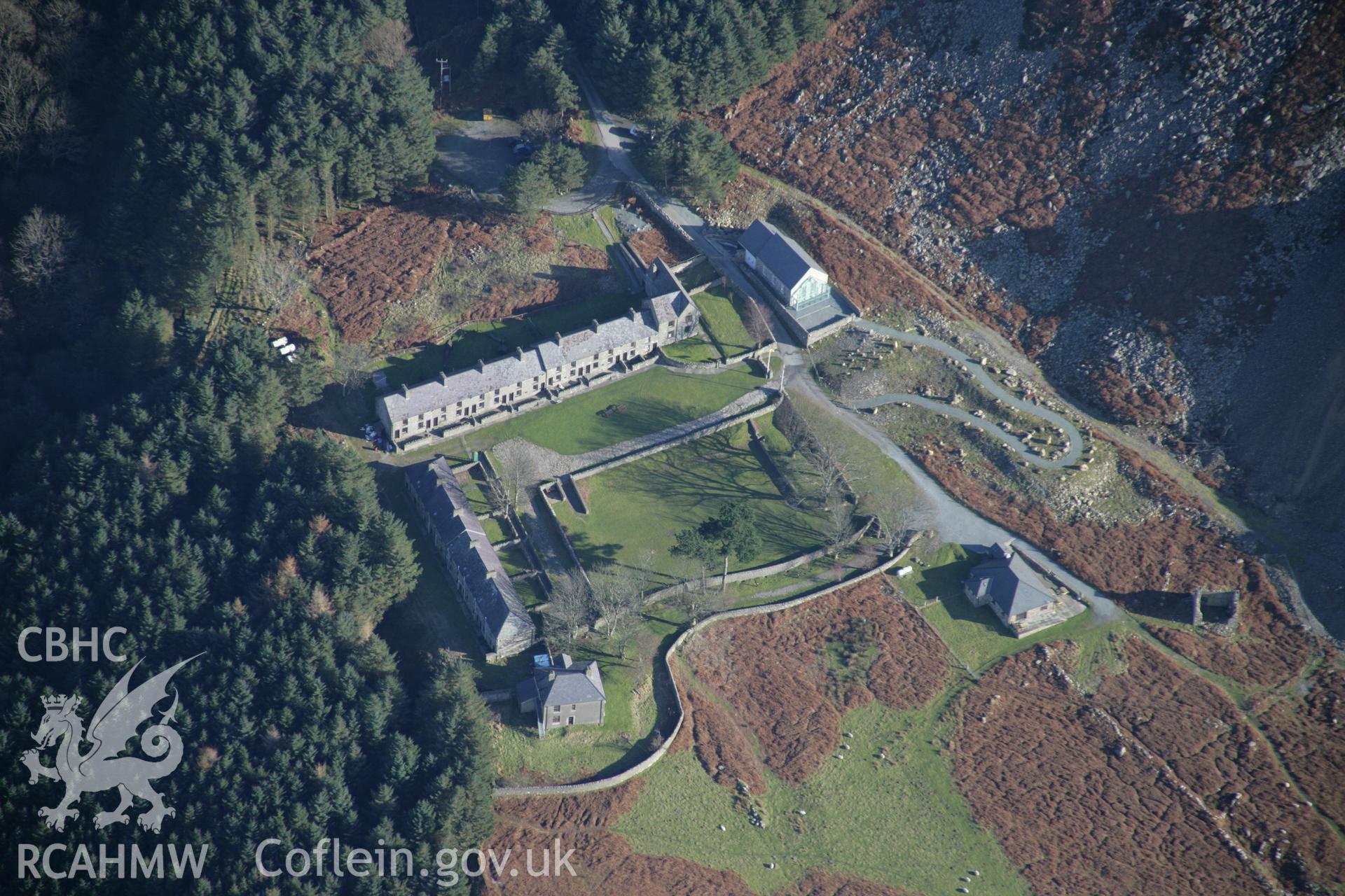 RCAHMW colour oblique aerial photograph of Porth-y-Nant, Nant Gwrtheryn, Welsh Language Centre, viewed from the west. Taken on 09 February 2006 by Toby Driver