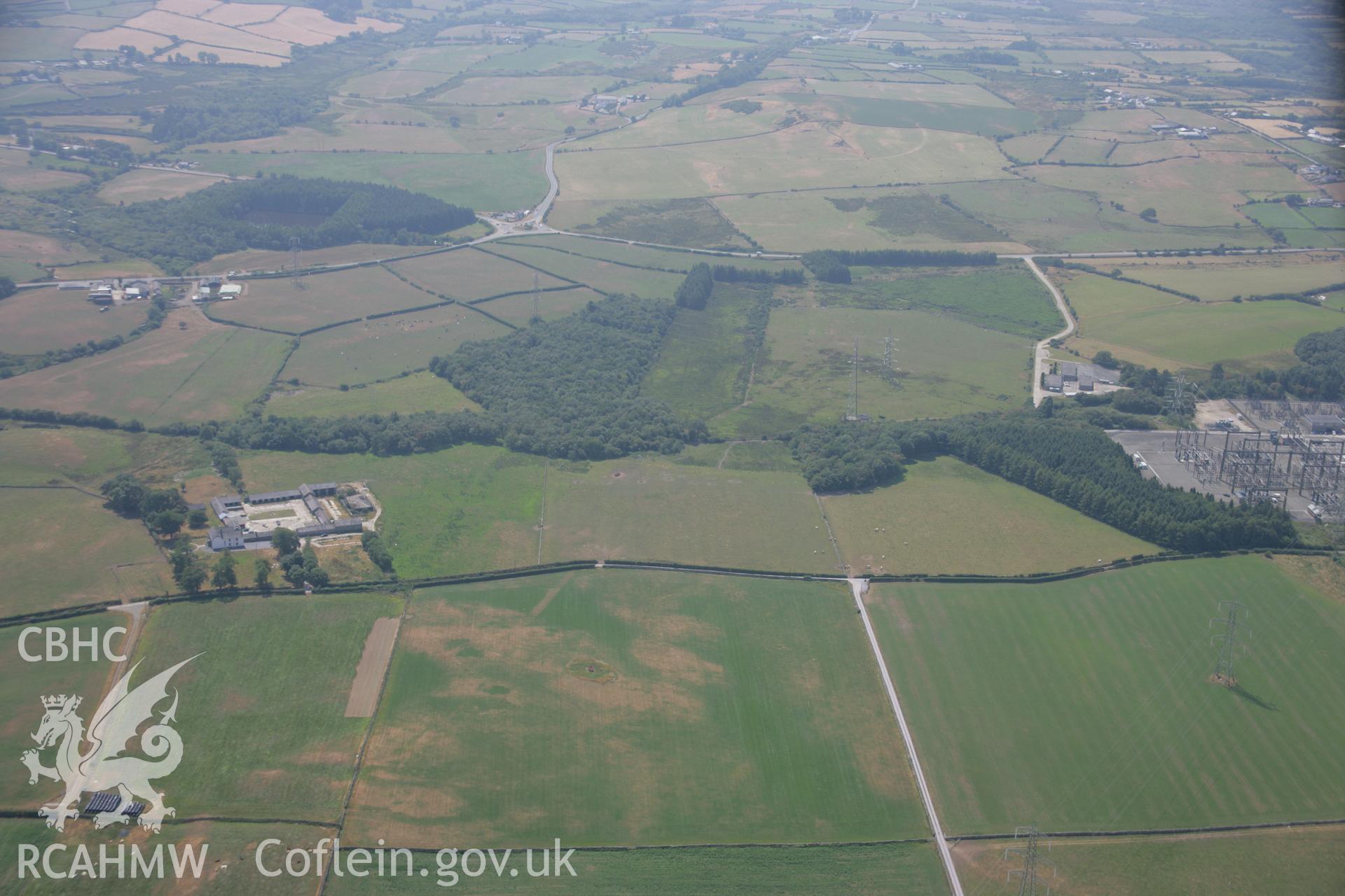 RCAHMW colour oblique aerial photograph of Roman road parchmarks Taken on 25 July 2006 by Toby Driver.