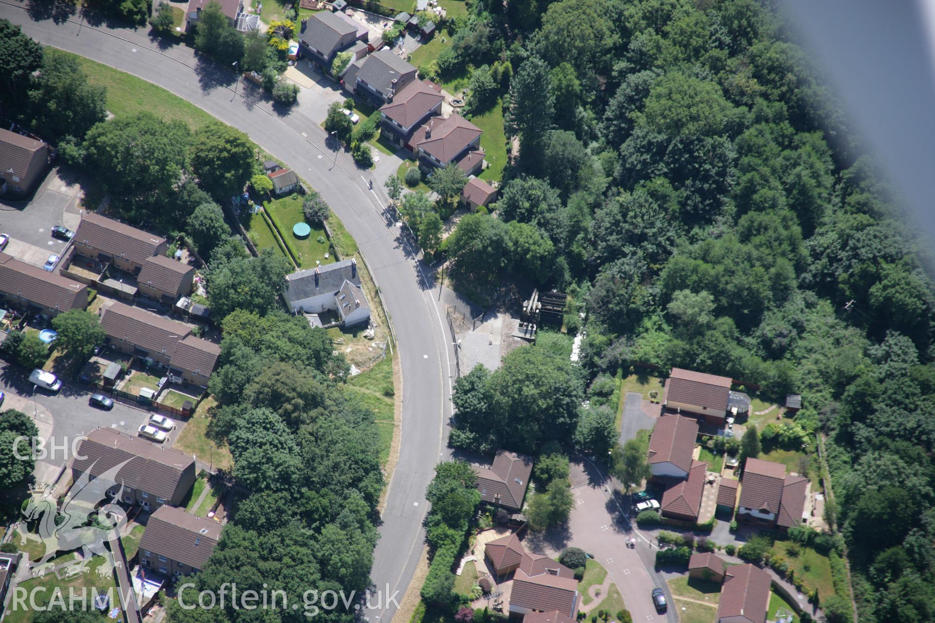 RCAHMW colour oblique aerial photograph of Melingriffith Water Pump, Melingriffith. Taken on 24 July 2006 by Toby Driver.