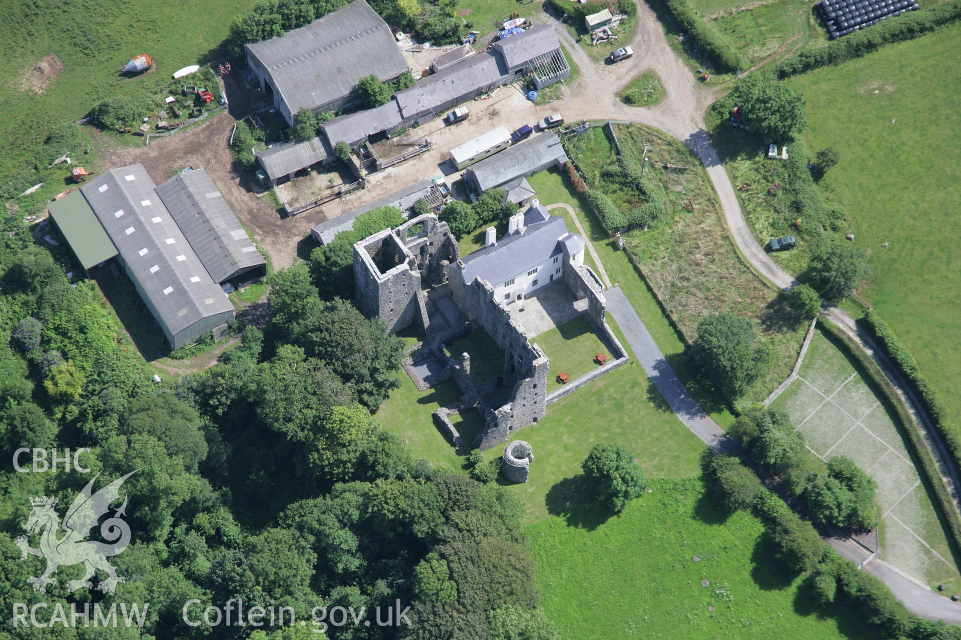 RCAHMW colour oblique aerial photograph of Oxwich Castle. Taken on 11 July 2006 by Toby Driver.