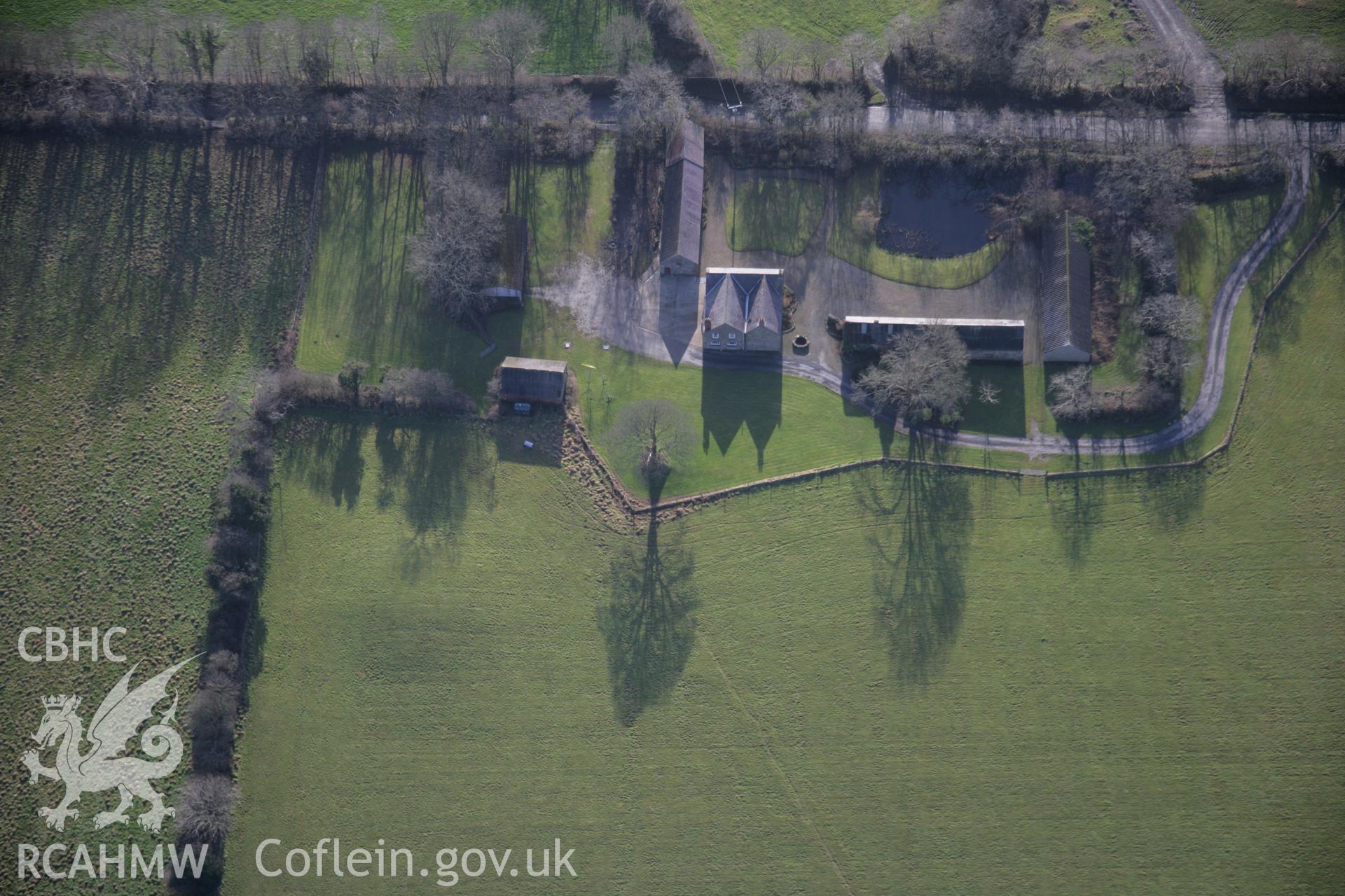 RCAHMW colour oblique aerial photograph of Colby Moor Barrow, Wiston, from the north. Taken on 11 January 2006 by Toby Driver.