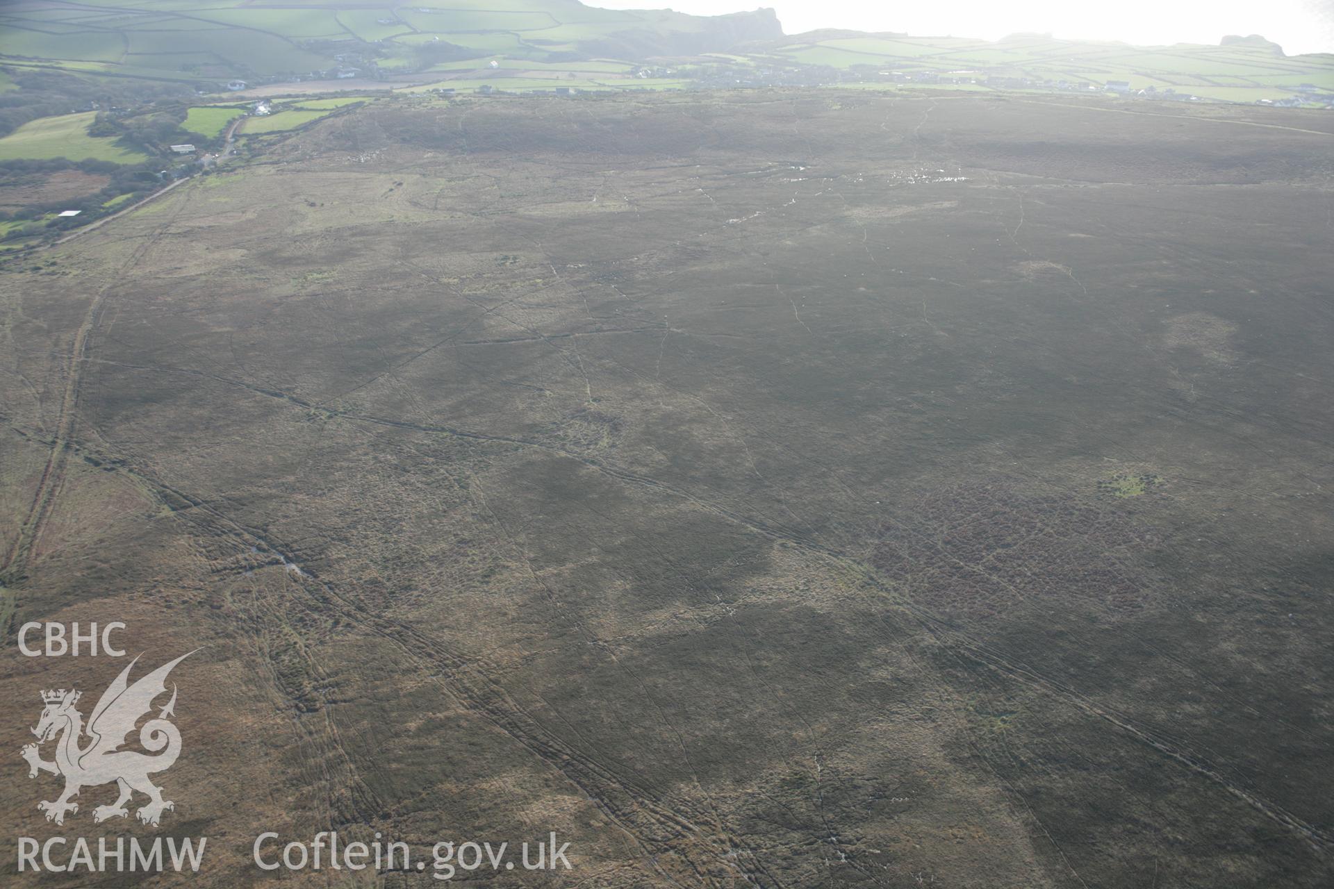 RCAHMW colour oblique aerial photograph of Rhossili Down Cairn V, viewed from the north. Taken on 26 January 2006 by Toby Driver