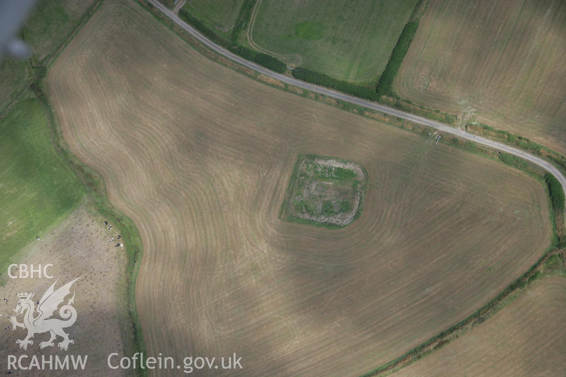 RCAHMW colour oblique aerial photograph of St Merins Church, from the south. Taken on 03 August 2006 by Toby Driver.