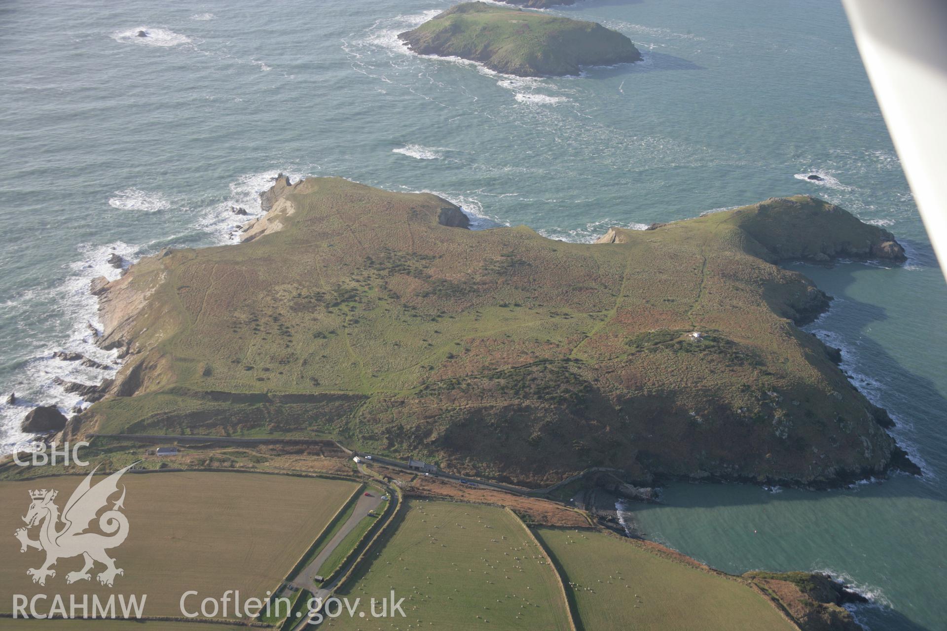 RCAHMW colour oblique aerial photograph of Deer Park Promontory Fort from the east. Taken on 11 January 2006 by Toby Driver.