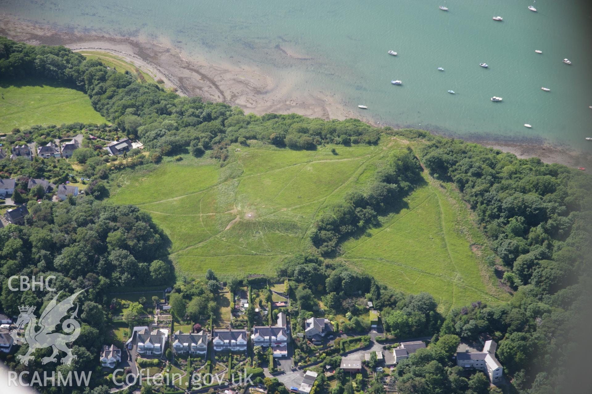 RCAHMW colour oblique aerial photograph of Camp Hill Earthworkfrom the south-east. Taken on 14 June 2006 by Toby Driver.