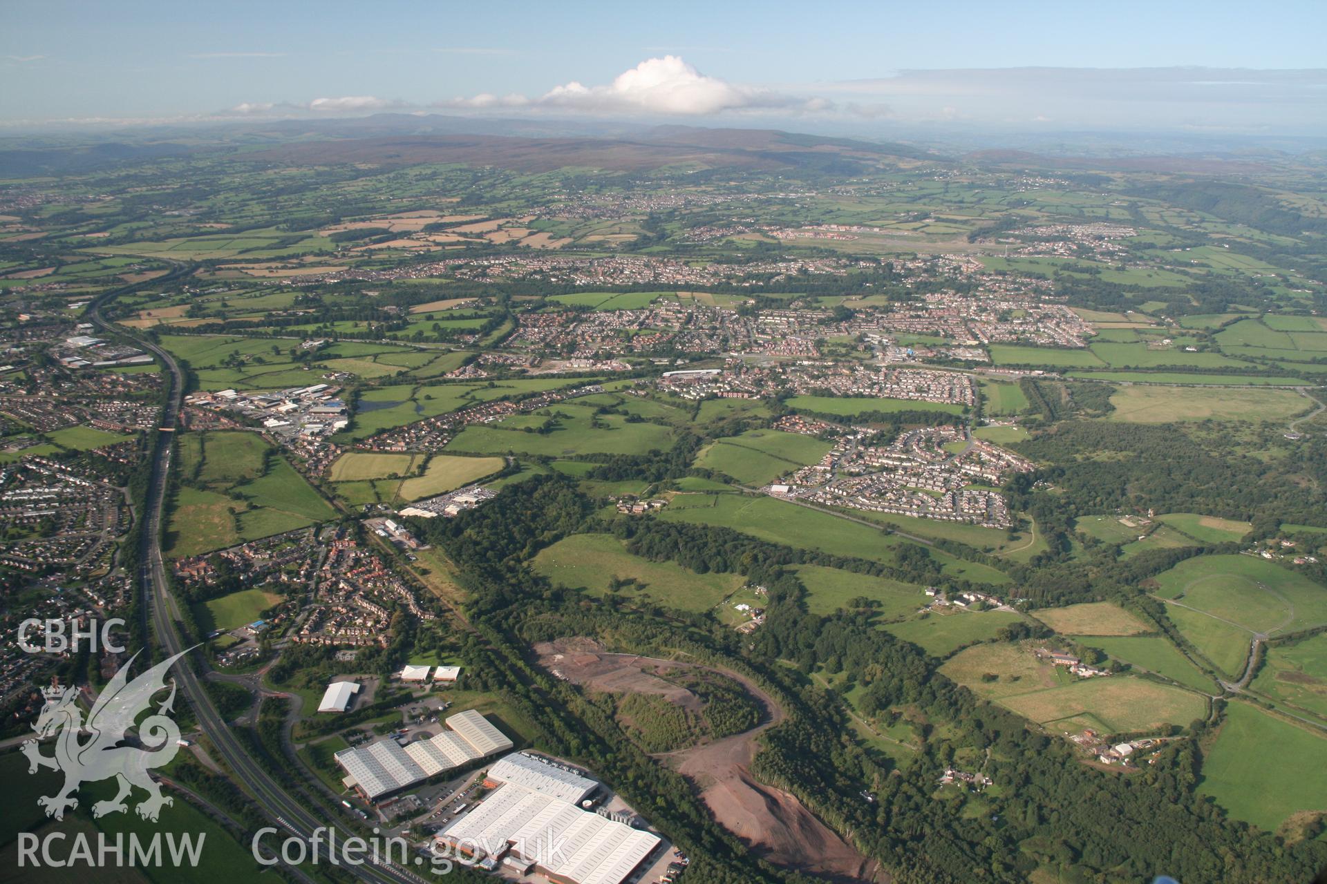 Digital colour photograph showing Bryn Alyn Hillfort and the surrounding area.