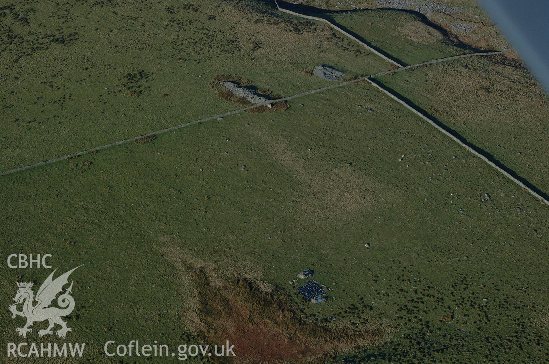 RCAHMW colour oblique aerial photograph of south cairn at Carneddau Hengwm taken on 24/01/2005 by Toby Driver