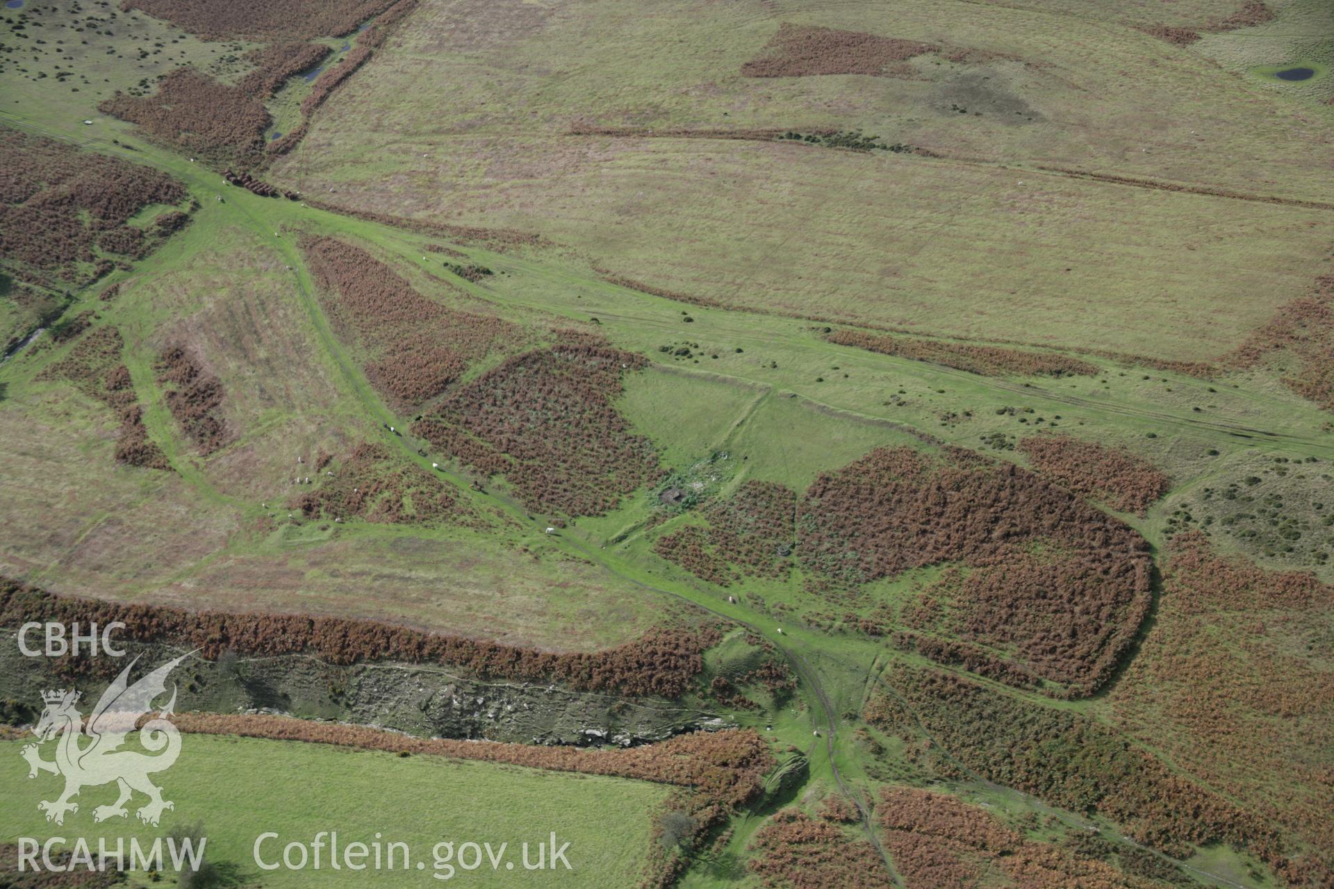 RCAHMW colour oblique aerial photograph of Aberedw Hill Hafod viewed from the south-east. Taken on 13 October 2005 by Toby Driver