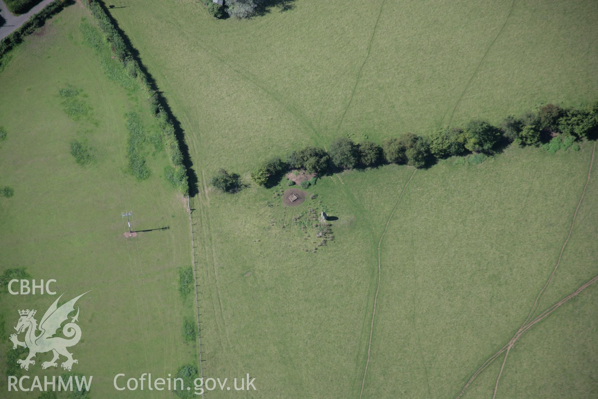 RCAHMW colour oblique aerial photograph of Battle Standing Stone from the east. Taken on 02 September 2005 by Toby Driver