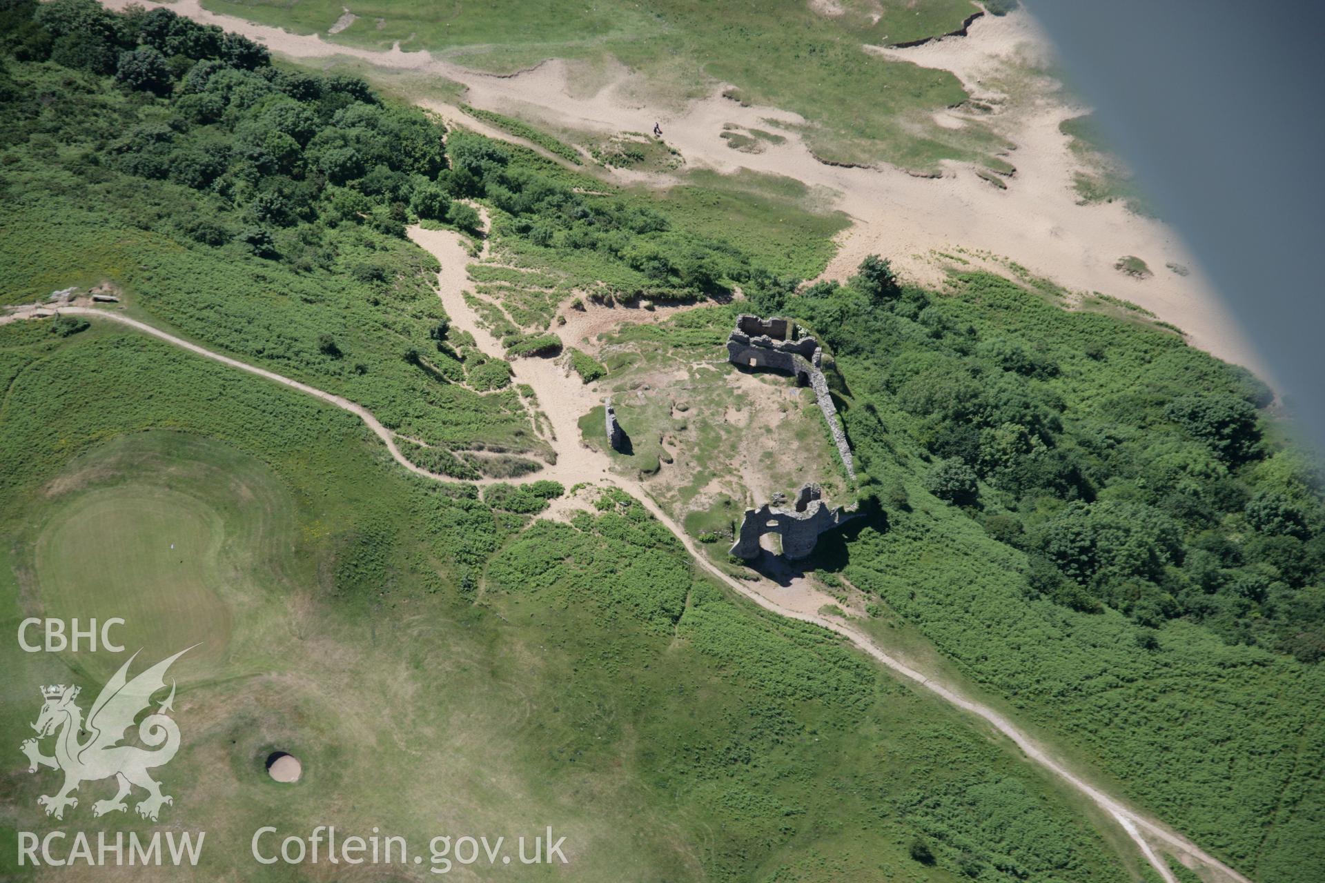 RCAHMW colour oblique aerial photograph of Pennard Castle, viewed from the east. Taken on 22 June 2005 by Toby Driver