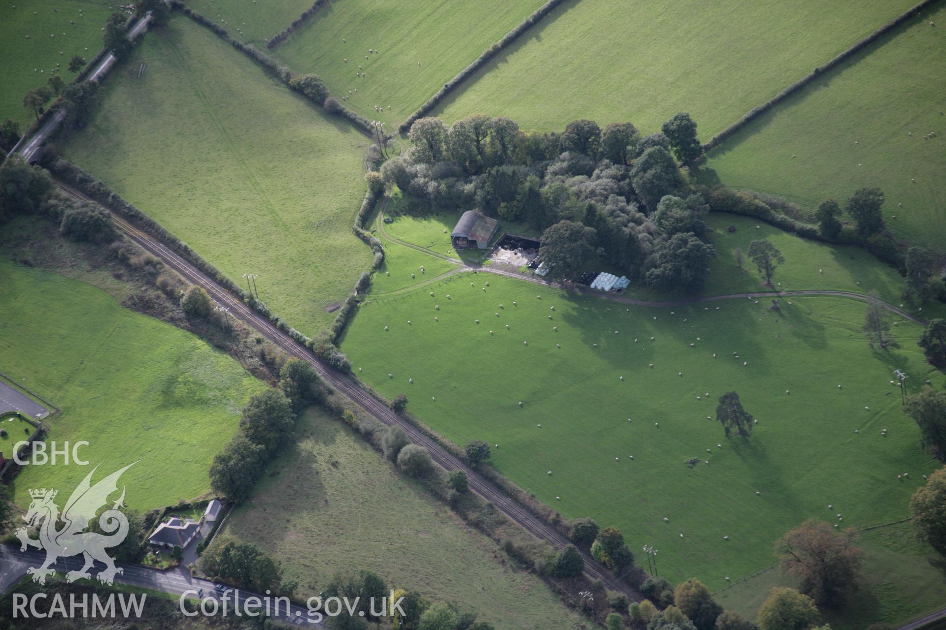 RCAHMW colour oblique aerial photograph of Llandrindod Common Howie Roman Camp XIX, viewed from the east. Taken on 13 October 2005 by Toby Driver