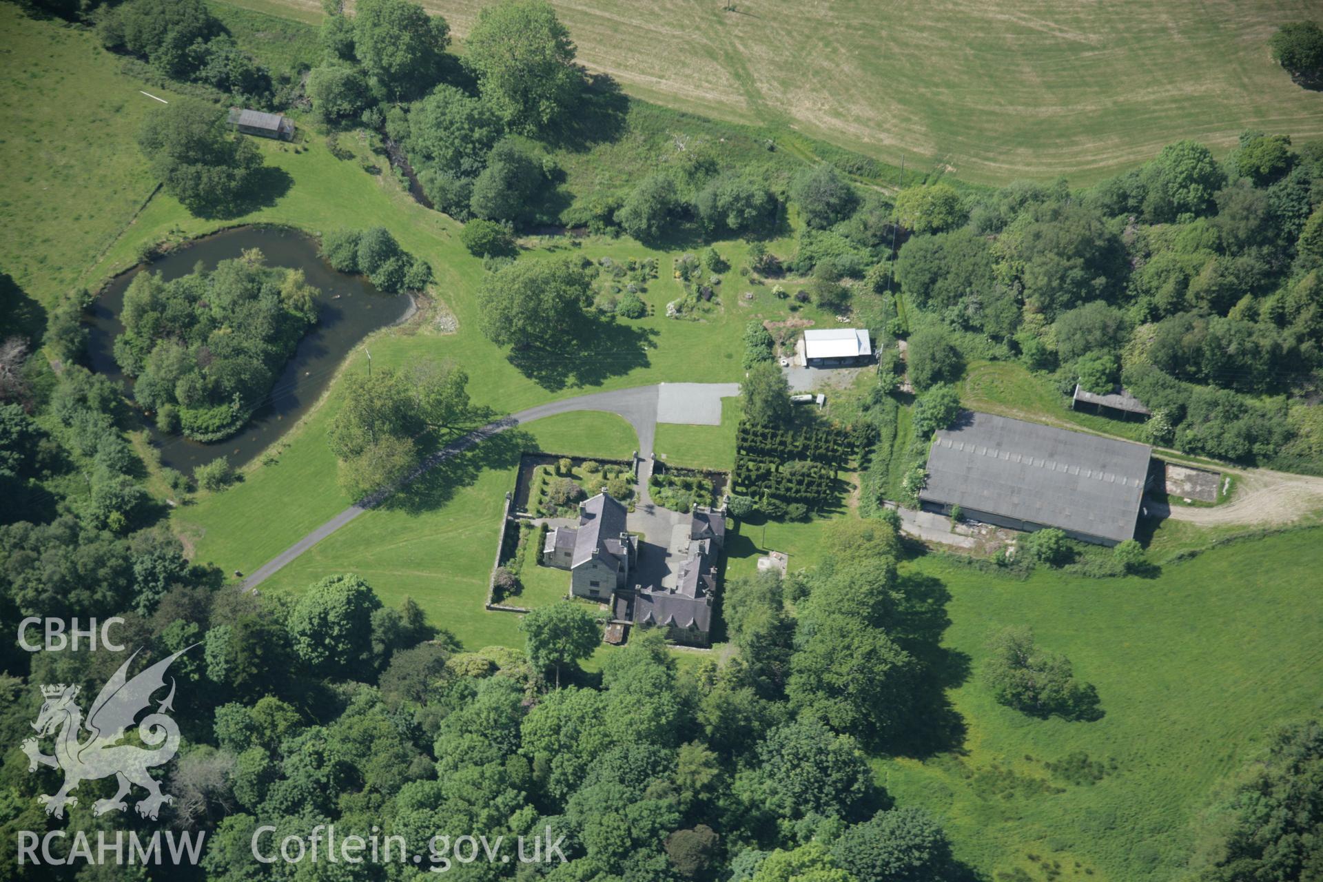 RCAHMW digital colour oblique photograph of Plas Newydd viewed from the south-east. Taken on 08/06/2005 by T.G. Driver.