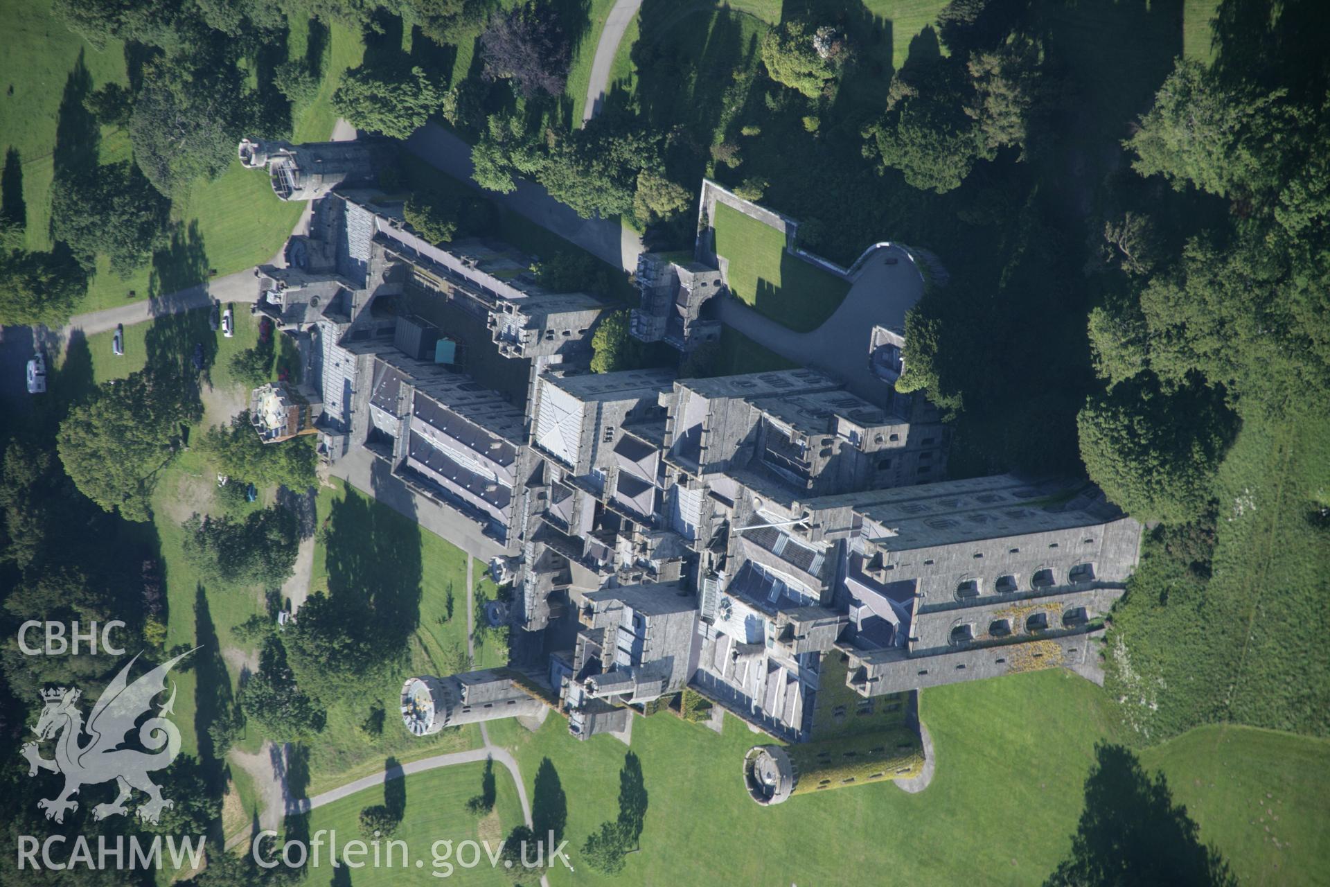 RCAHMW digital colour oblique photograph of the garden at Penrhyn Castle, Bangor, viewed from the south. Taken on 08/06/2005 by T.G. Driver.