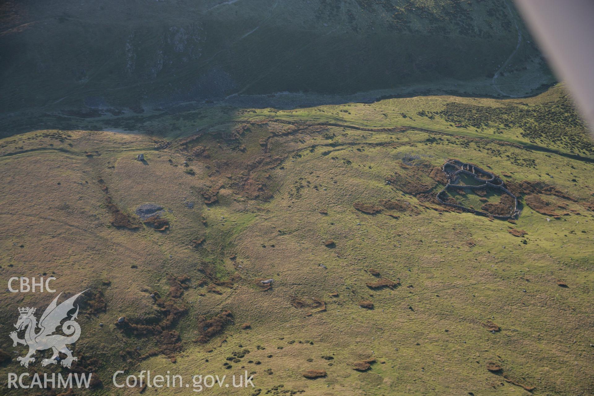 RCAHMW colour oblique aerial photograph of Bwlch-ym-Mhwll-Le Cairn from the north east. Taken on 21 November 2005 by Toby Driver