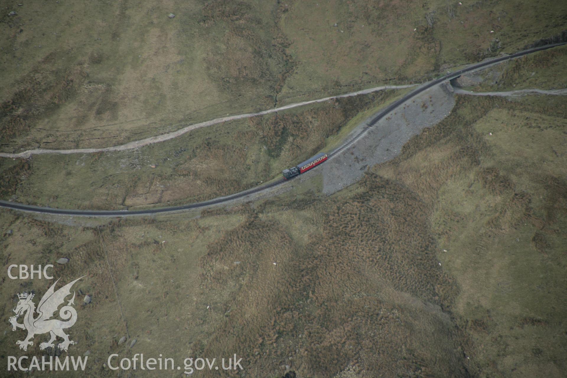 RCAHMW digital colour oblique photograph of Snowdon Mountain Railway. Taken on 20/03/2005 by T.G. Driver.