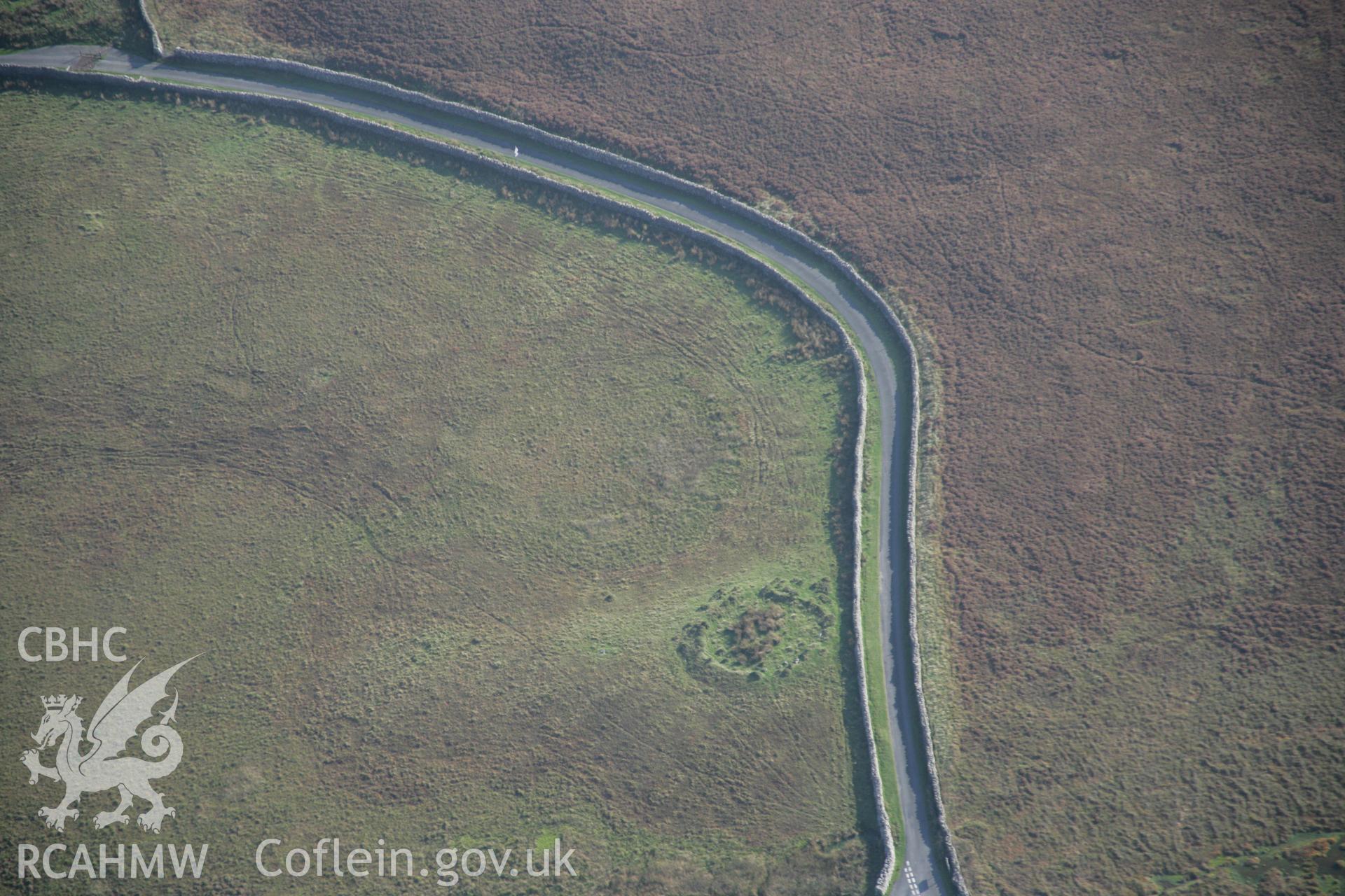 RCAHMW colour oblique aerial photograph of a cairn east of Hafotty Fach looking south-east. Taken on 17 October 2005 by Toby Driver