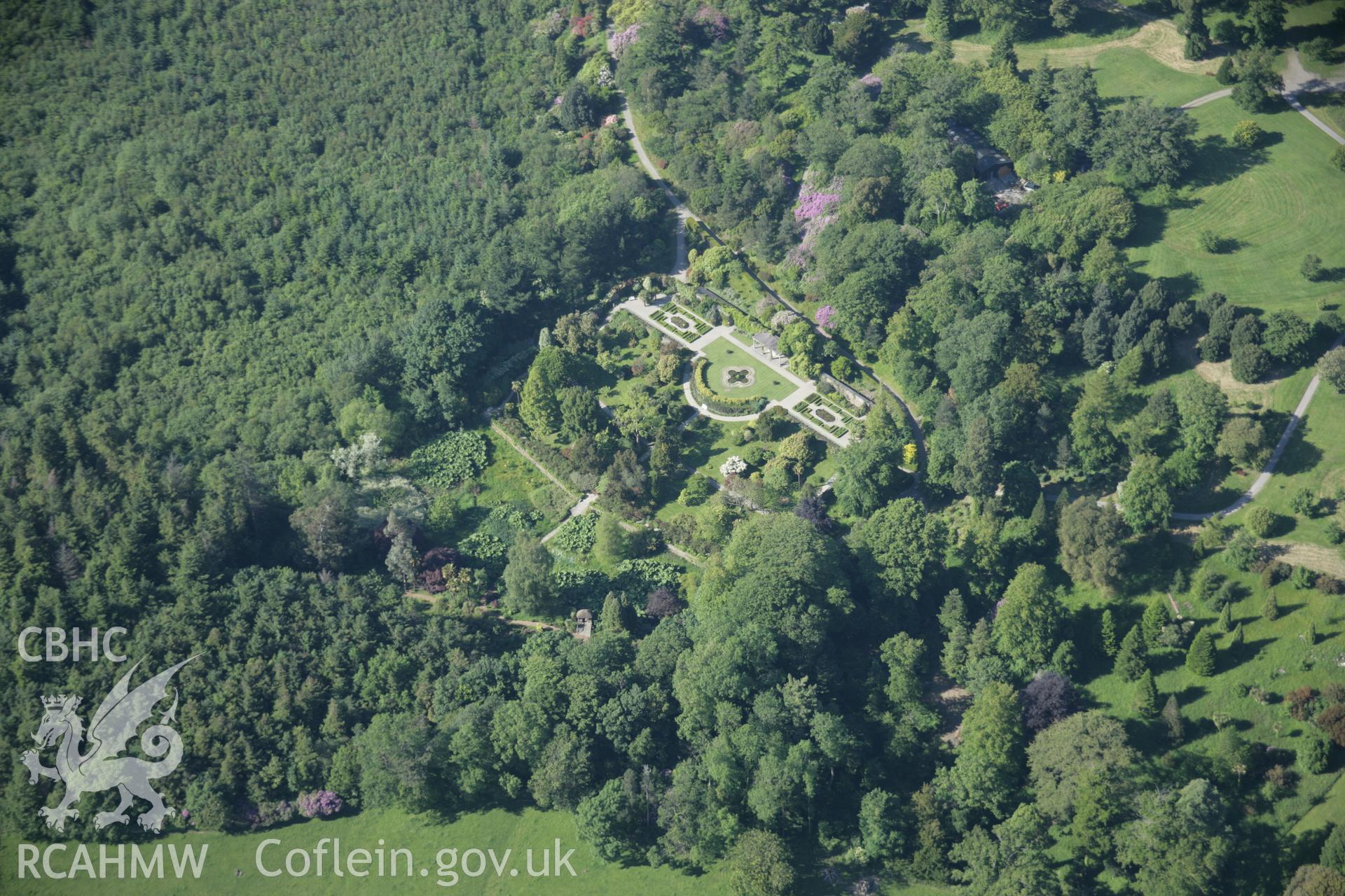 RCAHMW digital colour oblique photograph of the garden at Penrhyn Castle, Bangor, from the south. Taken on 08/06/2005 by T.G. Driver.