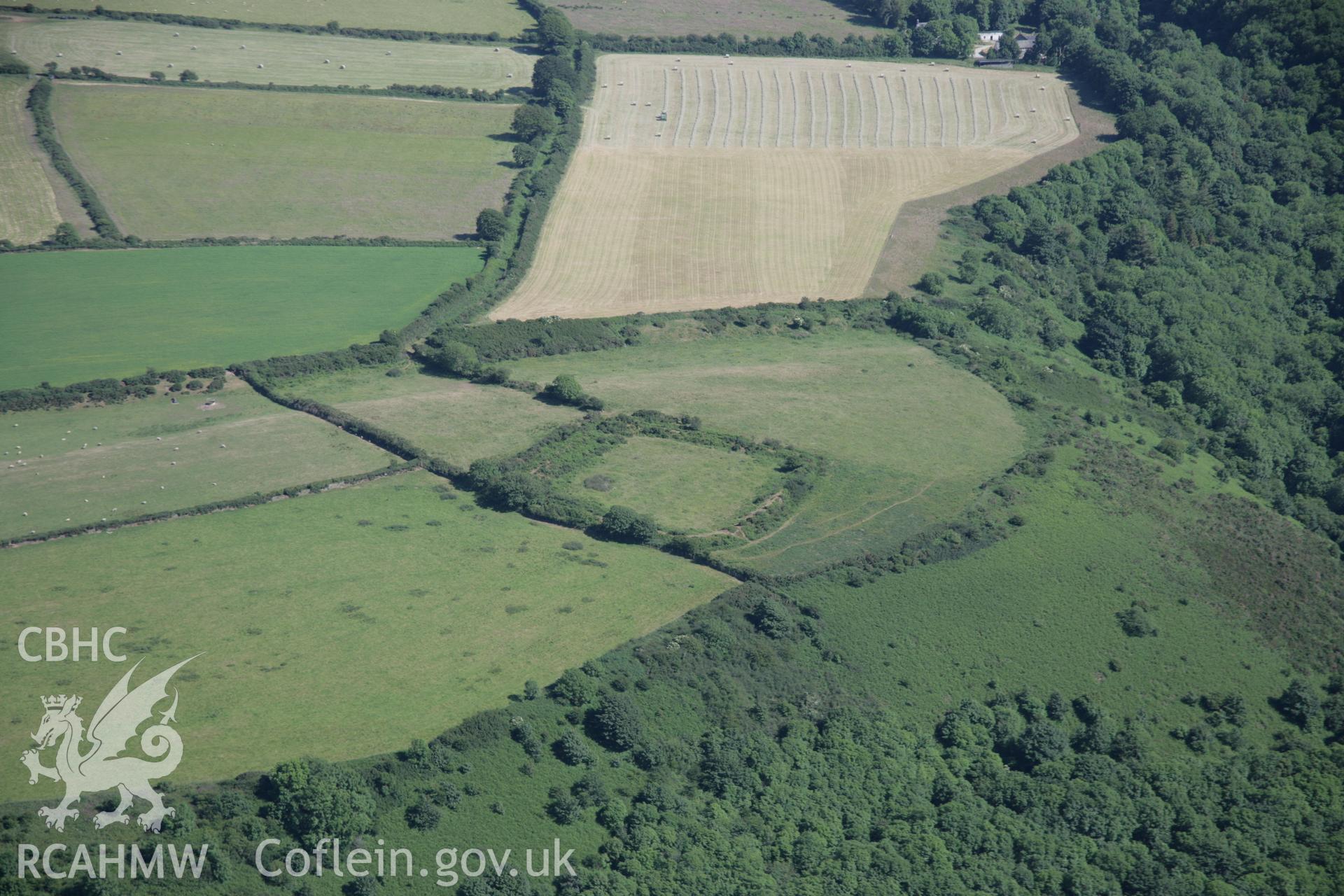 RCAHMW colour oblique aerial photograph of Castell Aberdeuddwr from the north-west. Taken on 23 June 2005 by Toby Driver