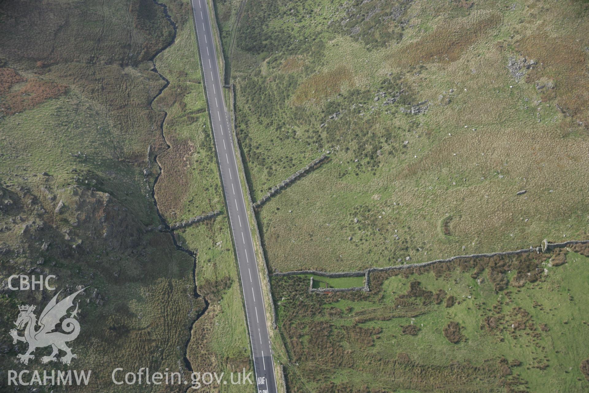 RCAHMW colour oblique aerial photograph of Cube at Brithdir and Islaw'rdre looking west. Taken on 17 October 2005 by Toby Driver