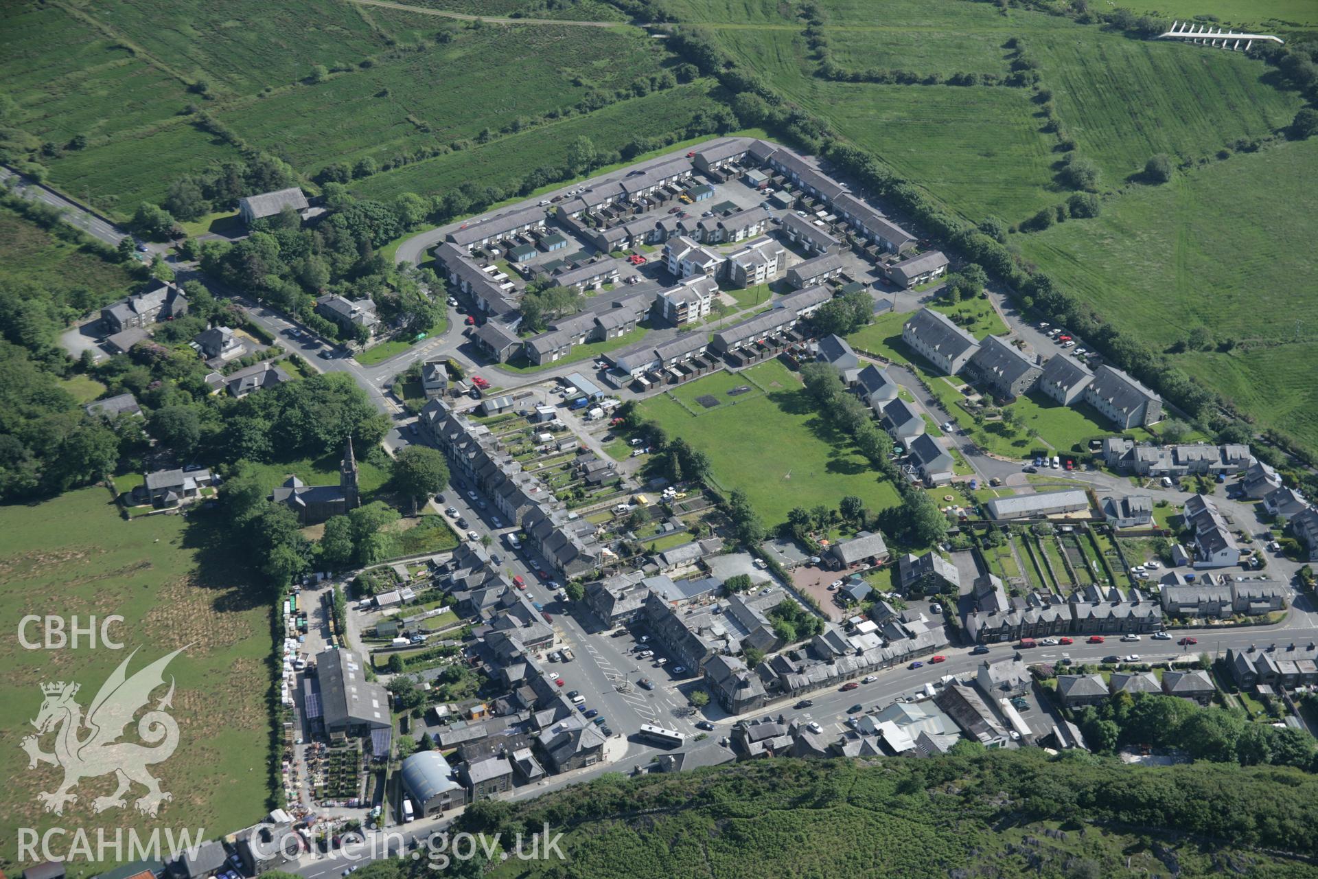 RCAHMW digital colour oblique photograph of Tremadoc viewed from the north-east. Taken on 08/06/2005 by T.G. Driver.